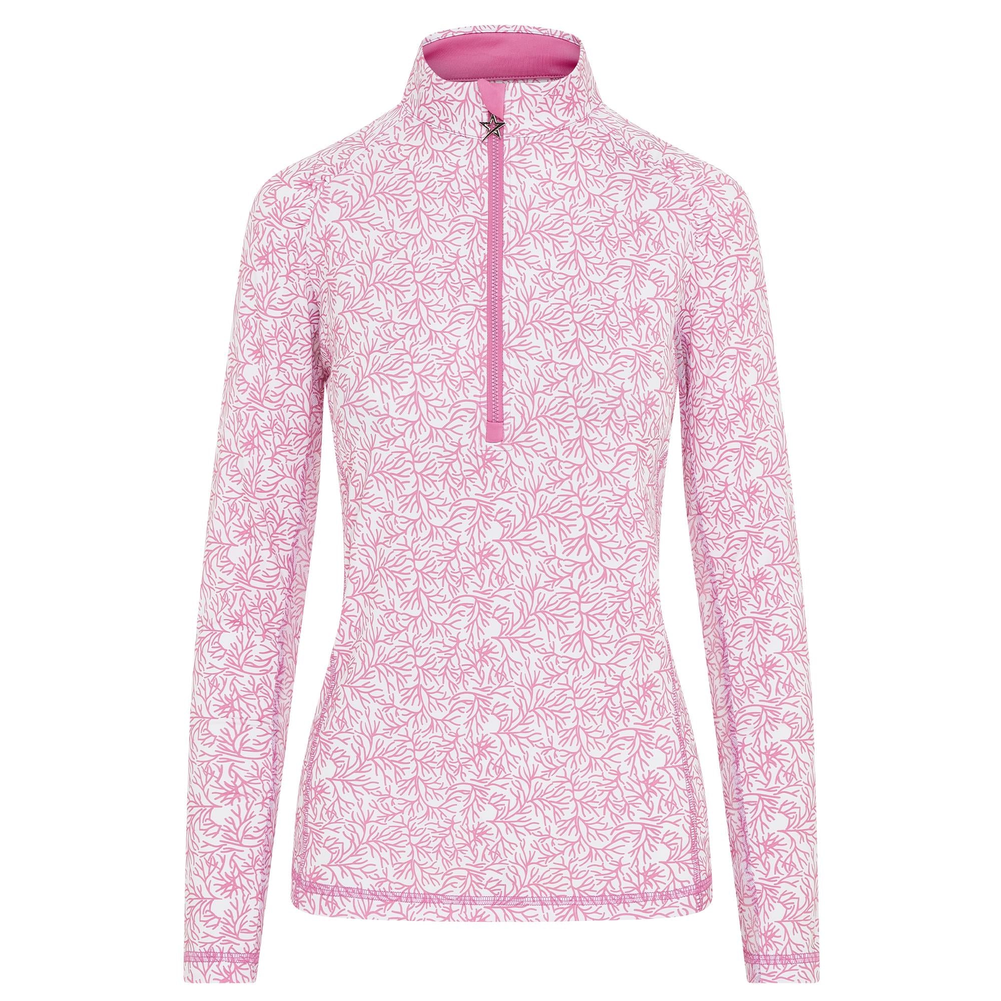 Swing Out Sister Sunshine 1/4 Zip Ladies Lightweight Mid Layer Coral Whisper