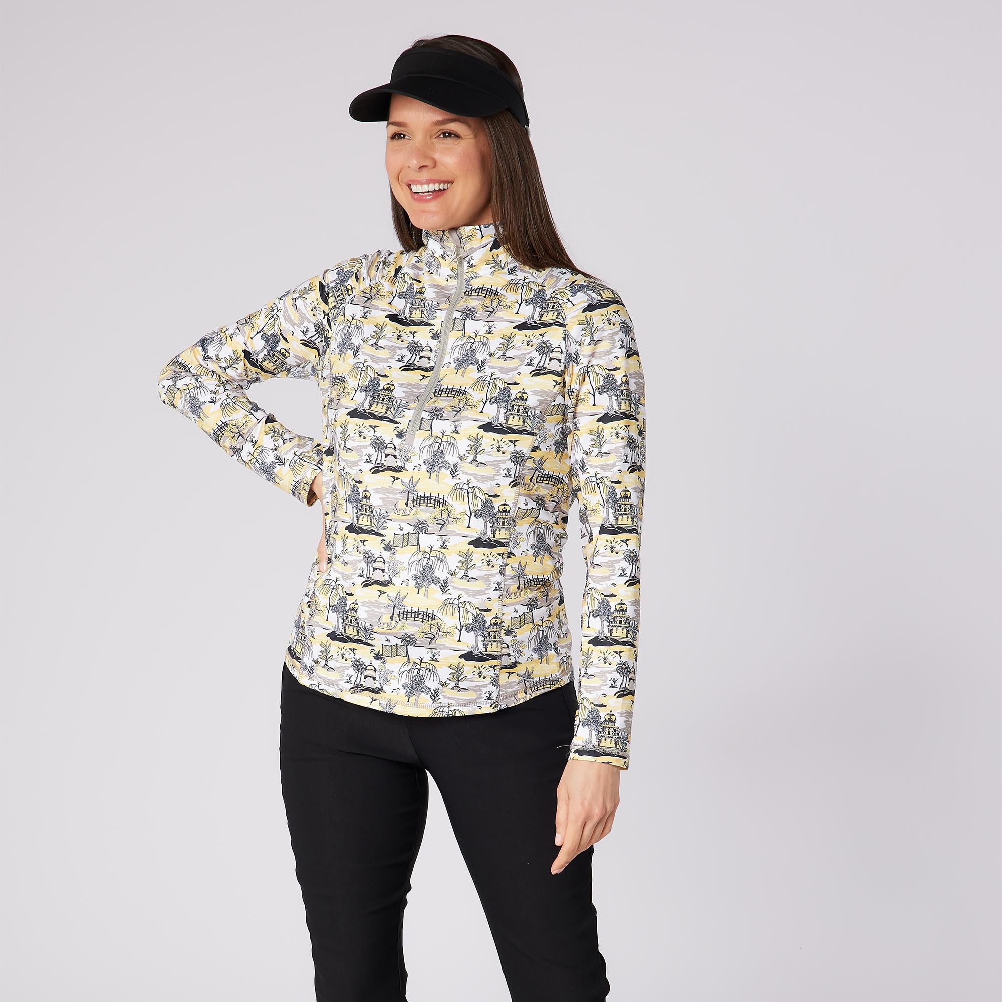 Swing Out Sister Sunshine 1/4 Zip Ladies Lightweight Mid Layer Indian Dawn