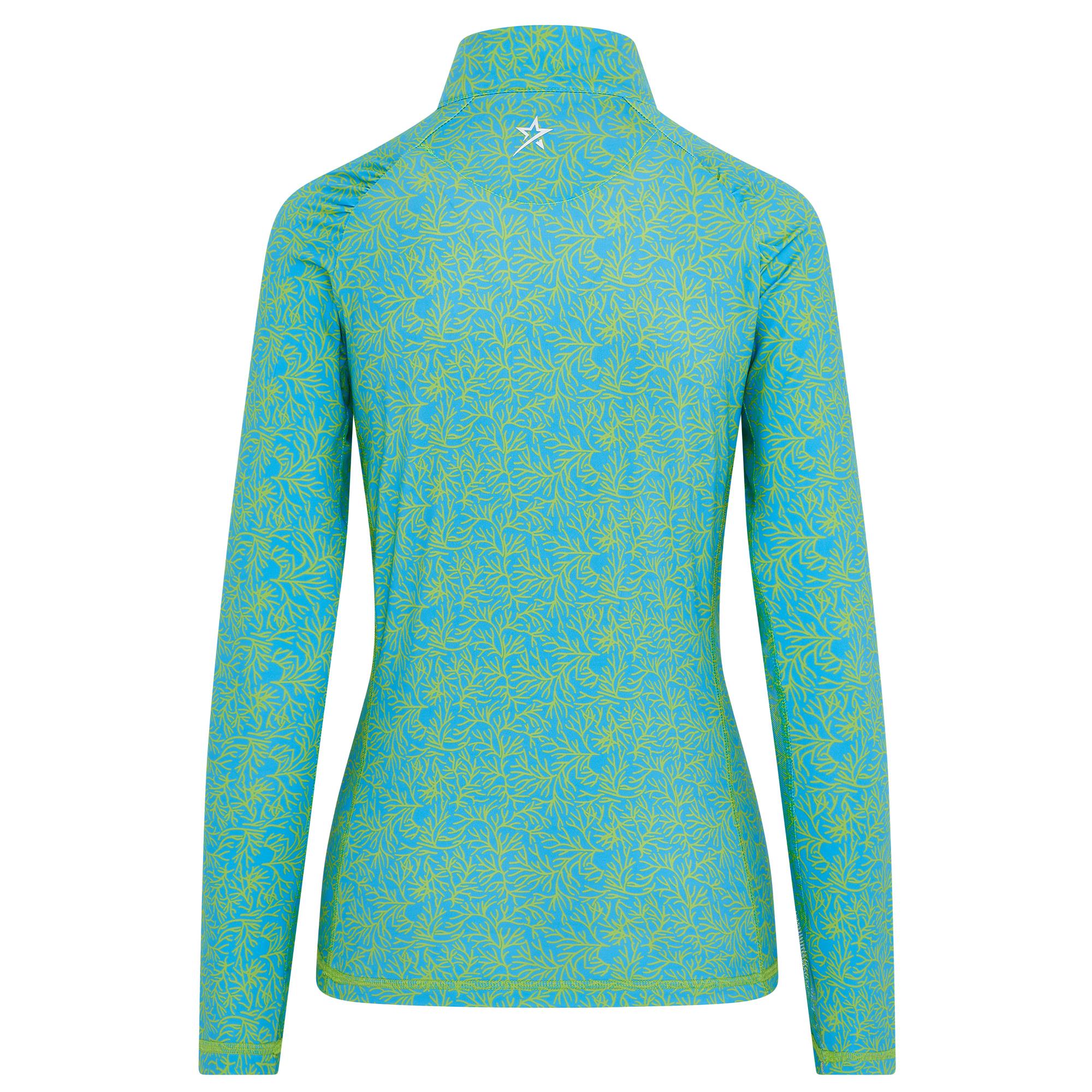 Swing Out Sister Sunshine 1/4 Zip Ladies Lightweight Mid Layer Ocean Bloom
