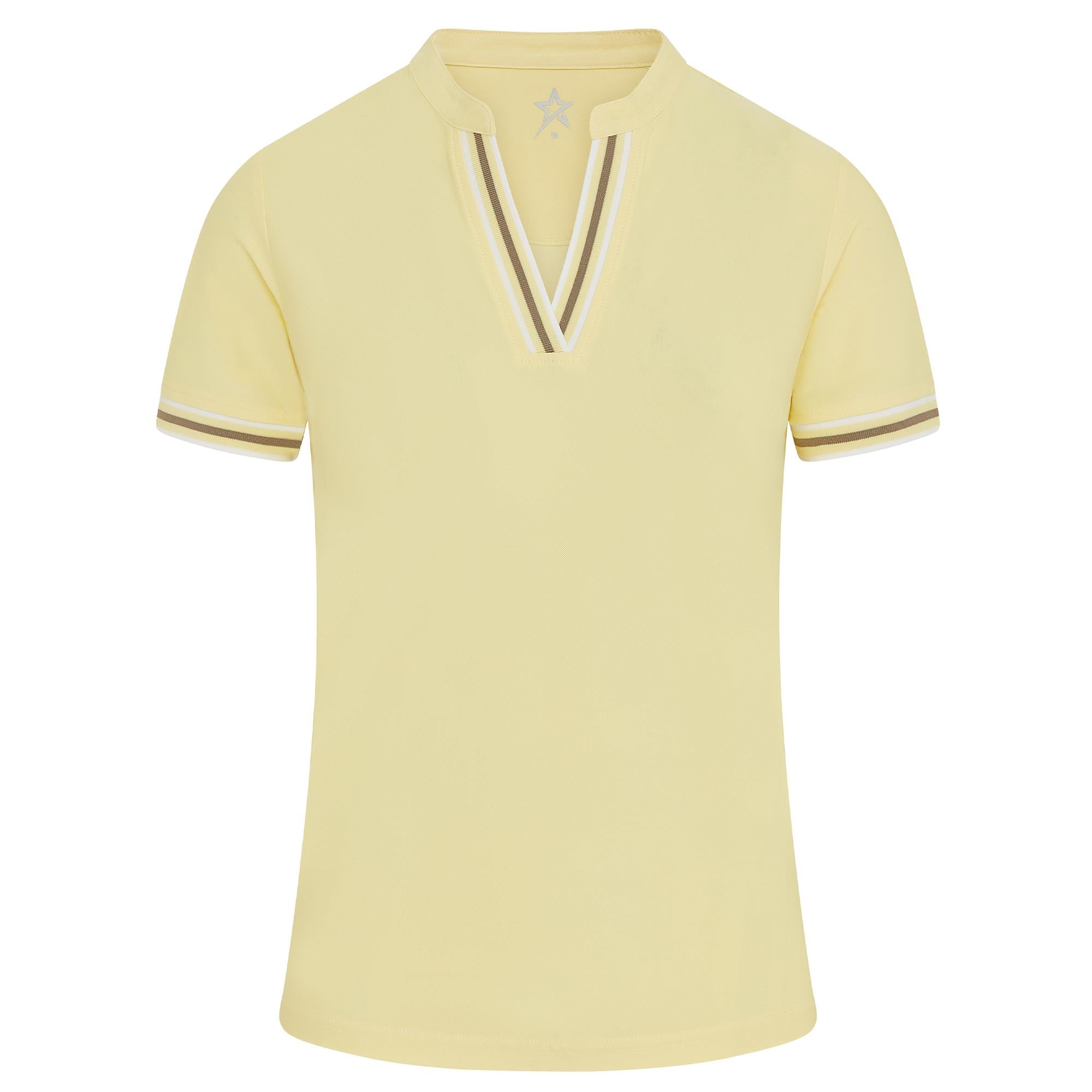 Swing Out Sister Tide Cap Sleeve Ladies Golf Polo Shirt Lemon Drop