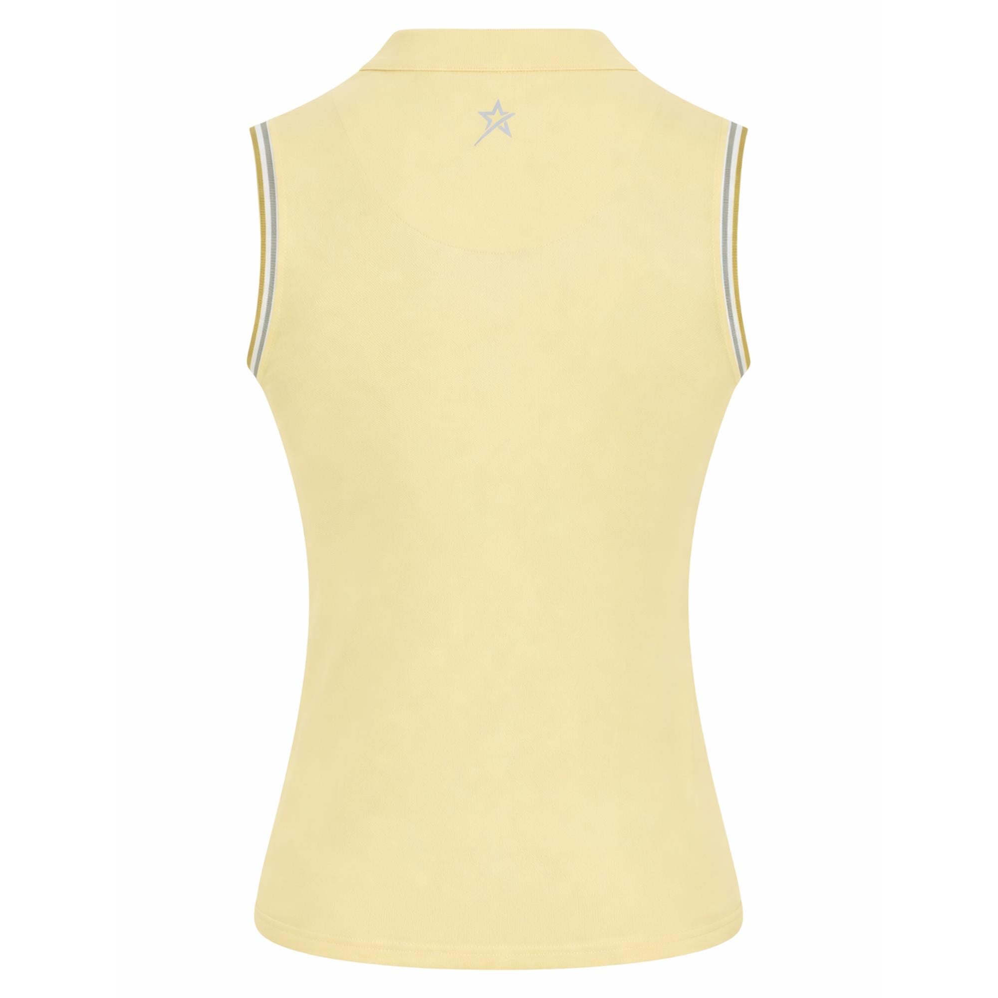Swing Out Sister Tide Ladies Sleeveless Golf Polo Shirt Lemon Drop
