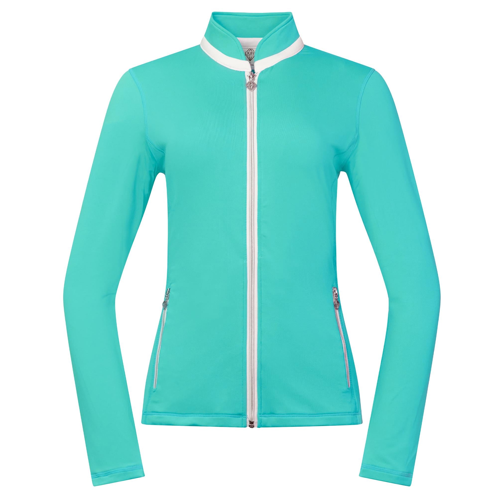 Pure Golf Mist2 Full Zip Ladies Golf Mid Layer Ocean Blue