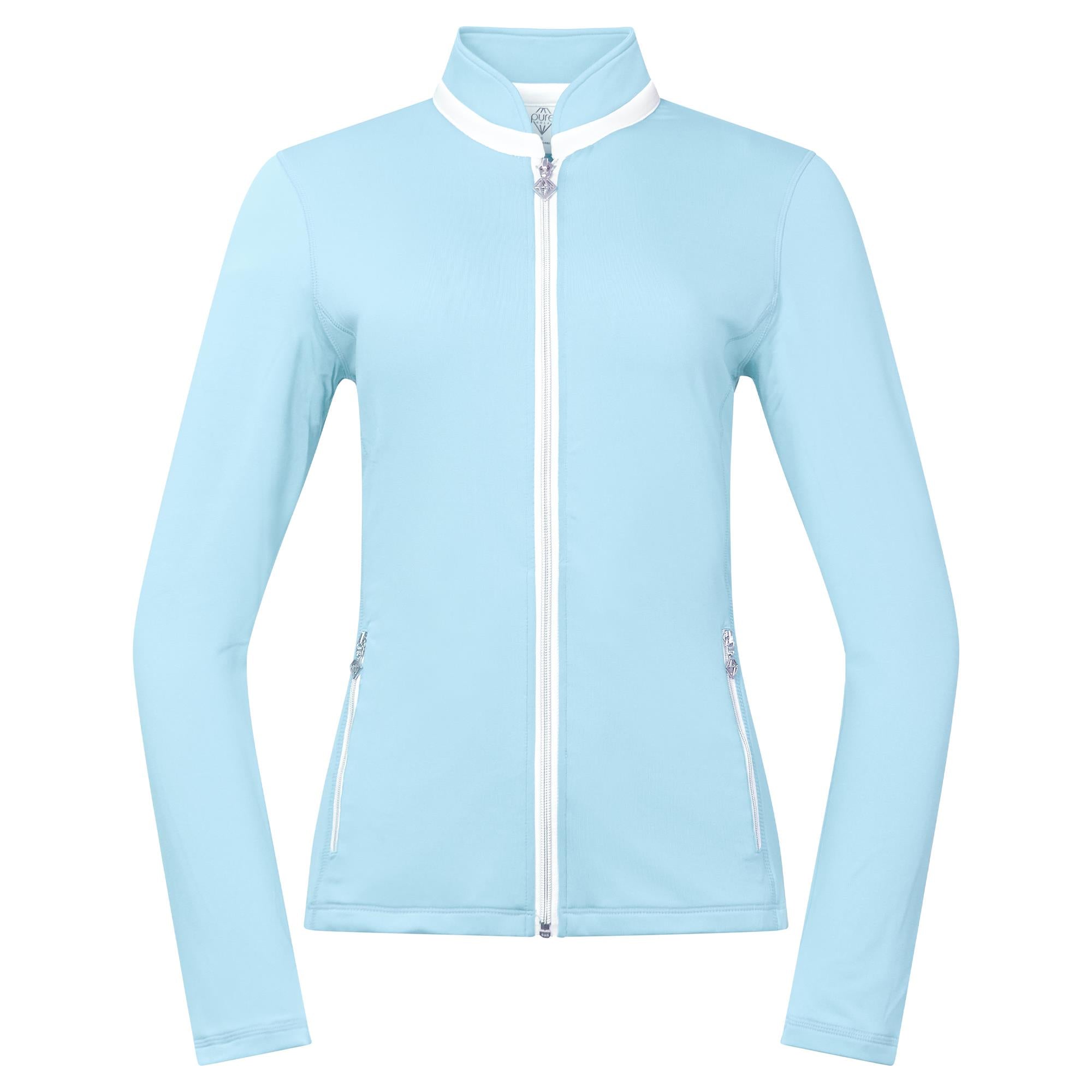 Pure Golf Mist2 Full Zip Ladies Golf Mid Layer Pale Blue
