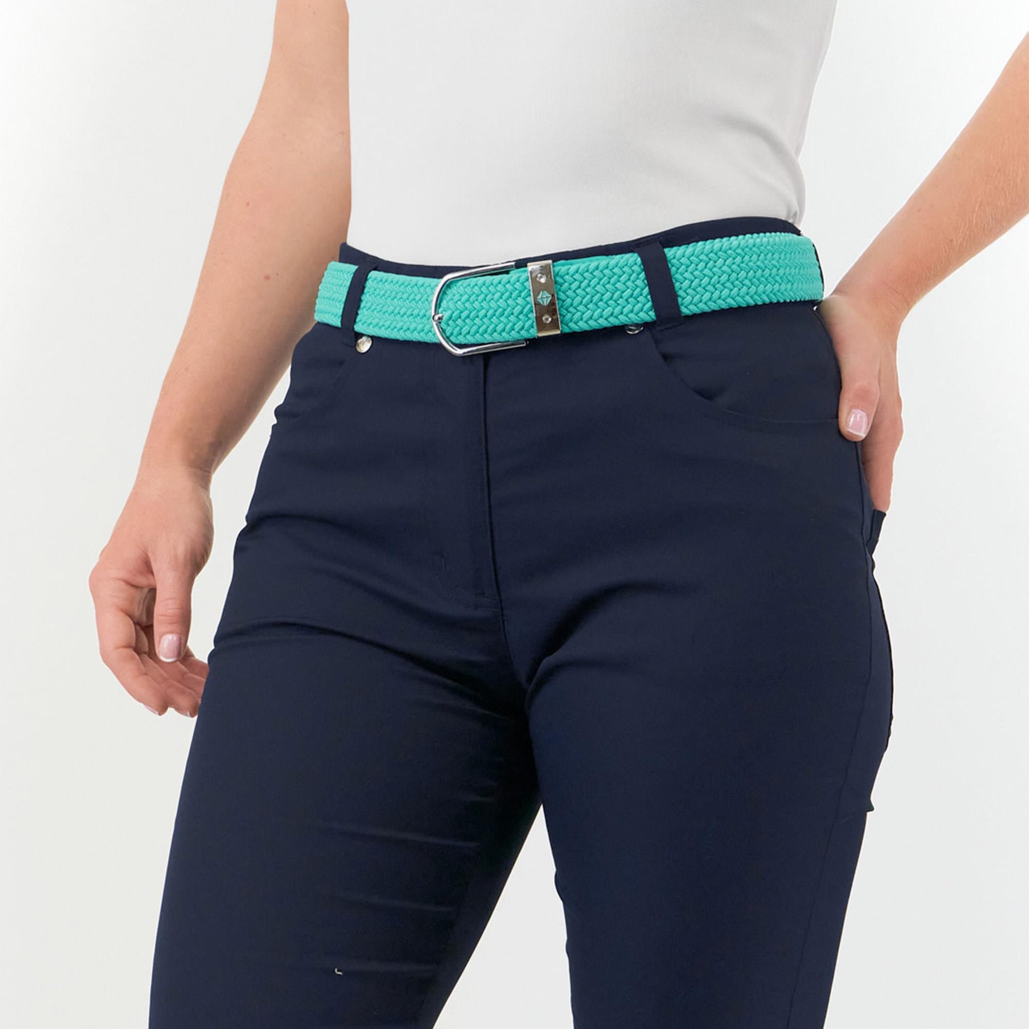 Pure Golf Paige Woven Stretch Belt Ocean Blue