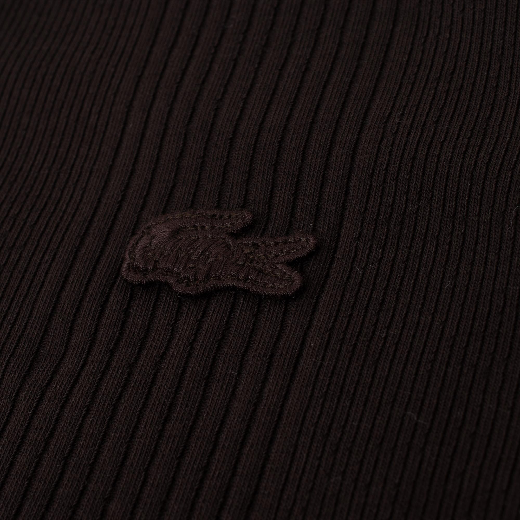 Lacoste Mens Regular Fit Ribbed Cotton Polo Shirt Buffalo