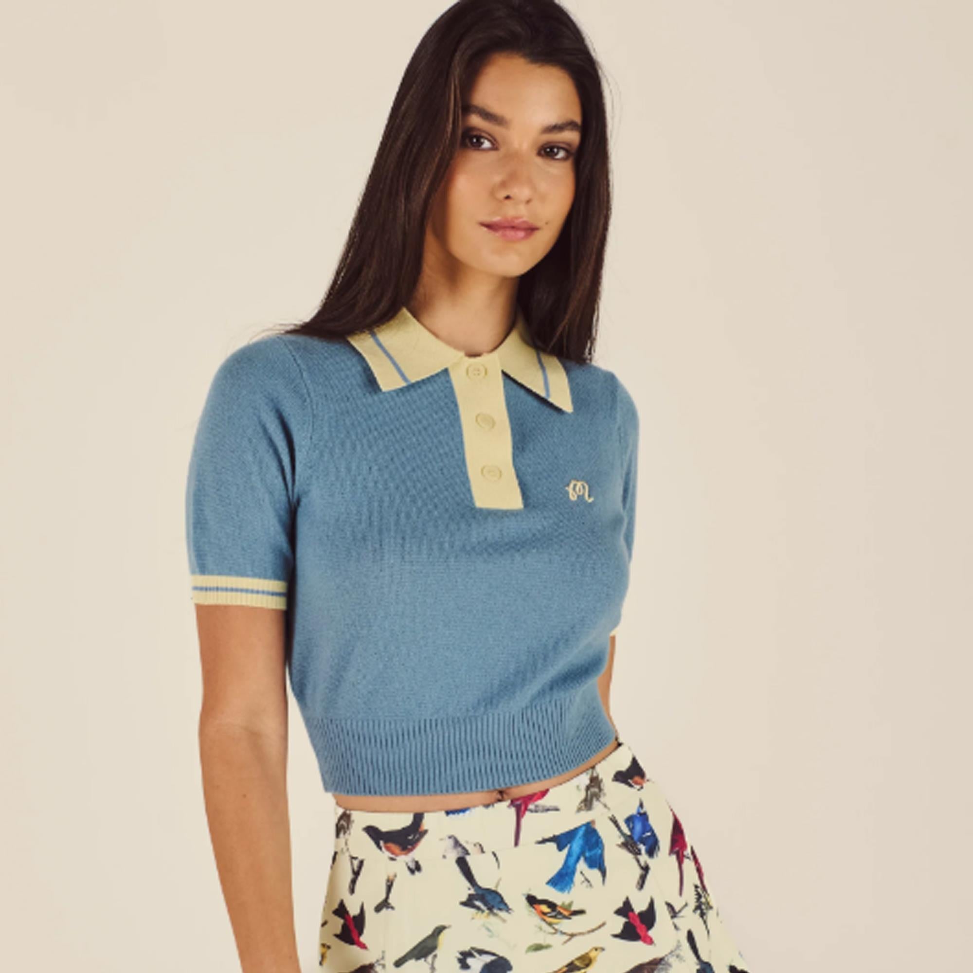 Malbon Golf Mikayla Knit Ladies Polo Windward Blue