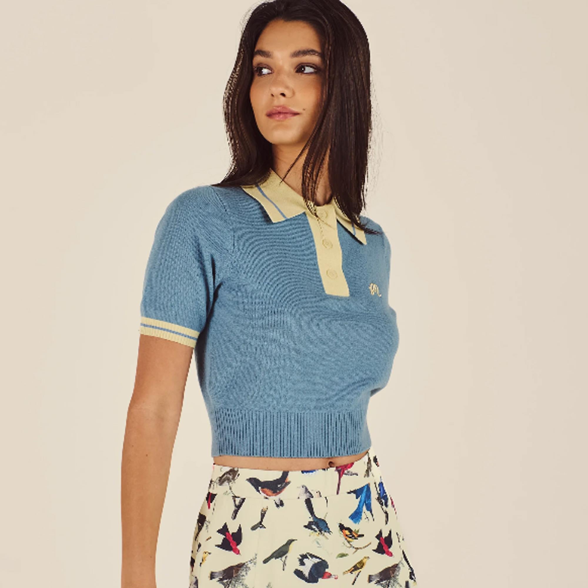 Malbon Golf Mikayla Knit Ladies Polo Windward Blue