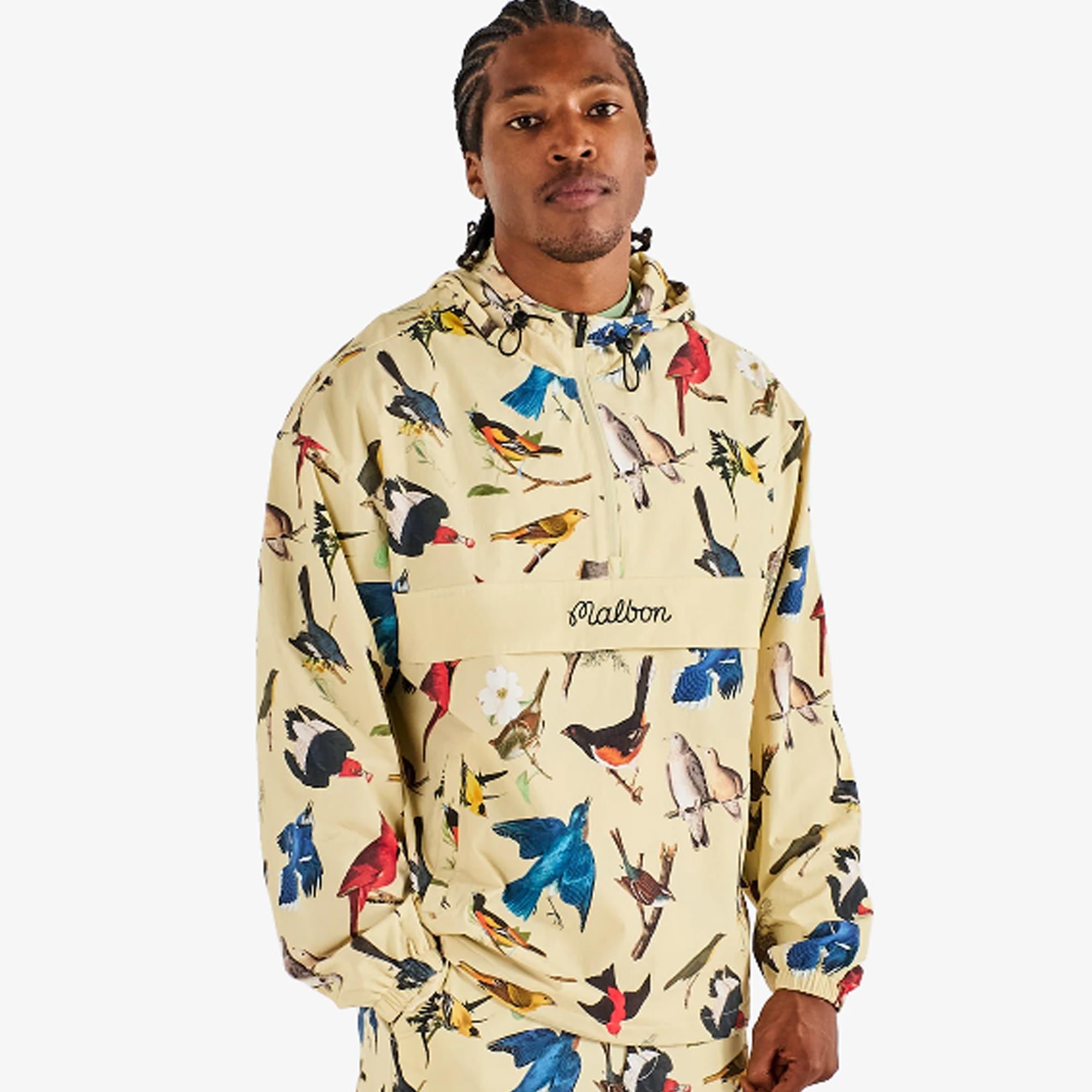 Malbon Golf Birds Of Georgia Ridge Anorak Bird Print