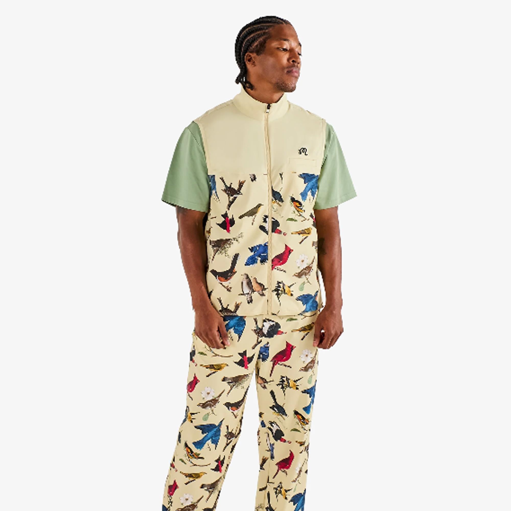 Malbon Golf Birds Of Georgia Vest Aloe Wash/Bird Print