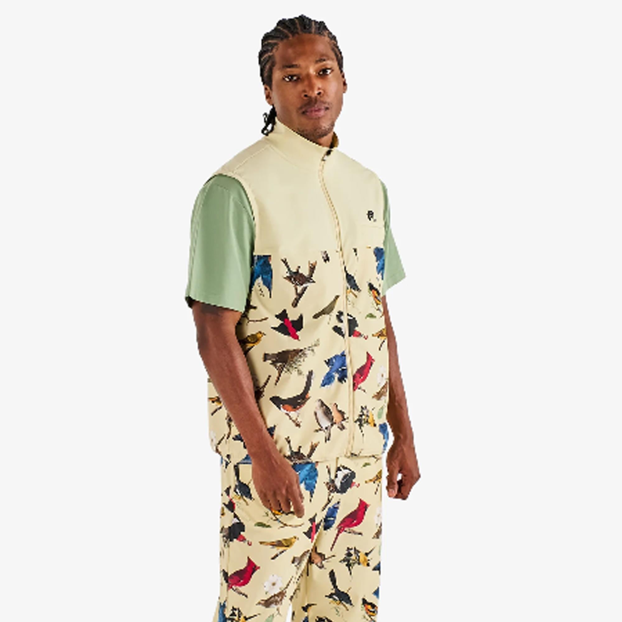 Malbon Golf Birds Of Georgia Vest Aloe Wash/Bird Print