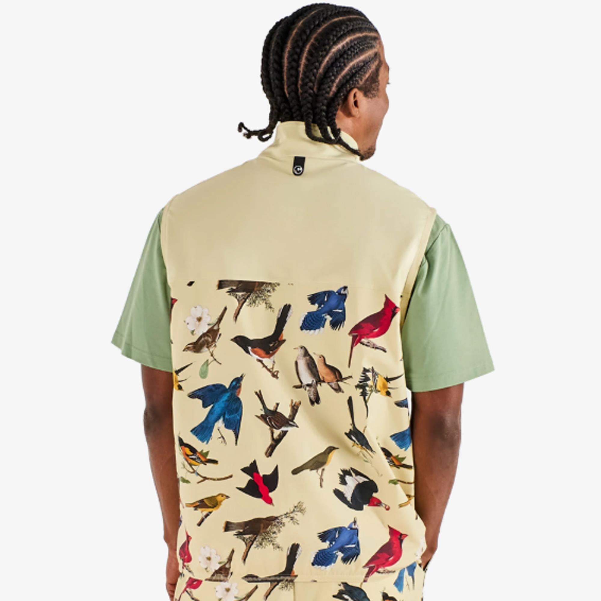 Malbon Golf Birds Of Georgia Vest Aloe Wash/Bird Print