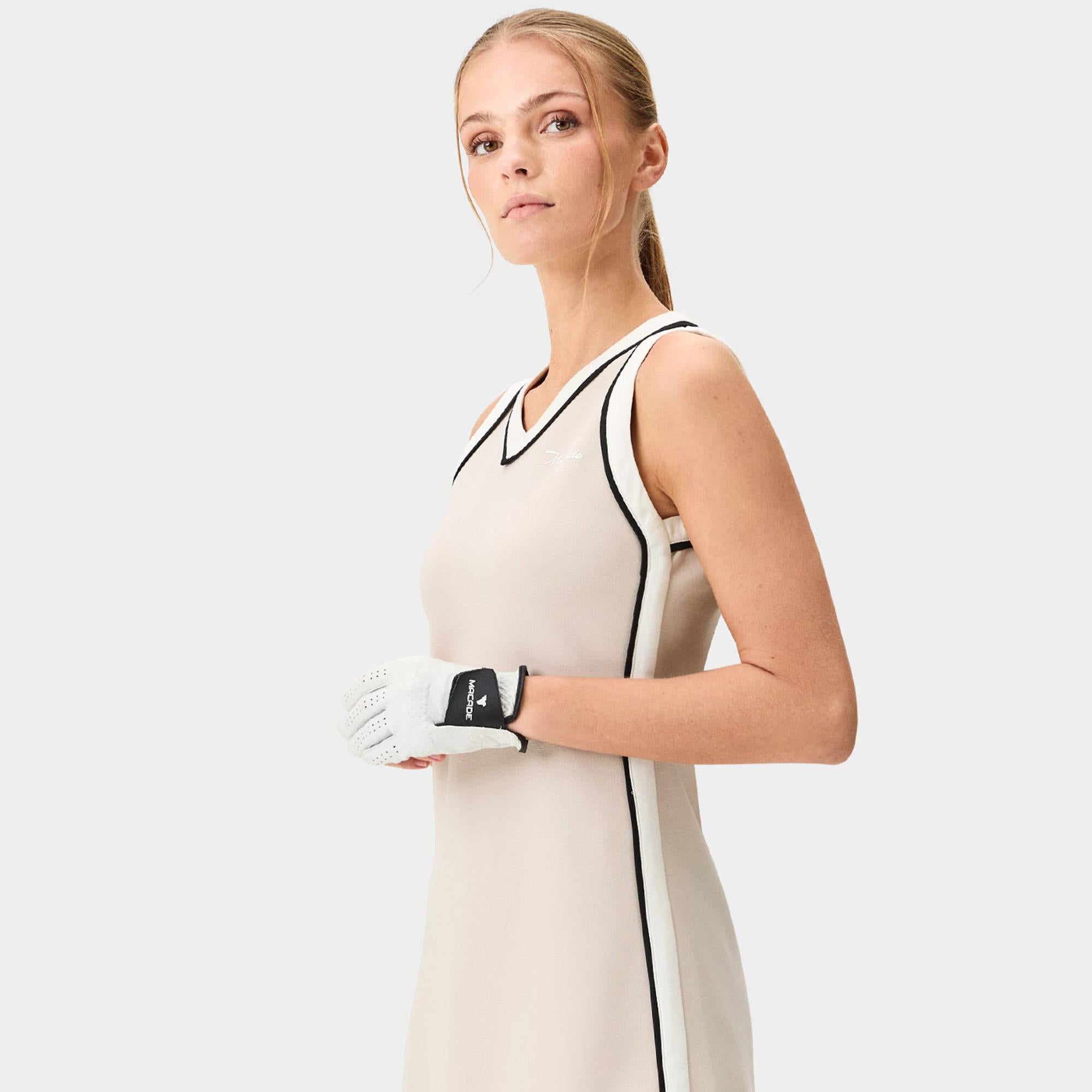 Macade Golf Ava TX Flow Ladies Golf Dress Tan