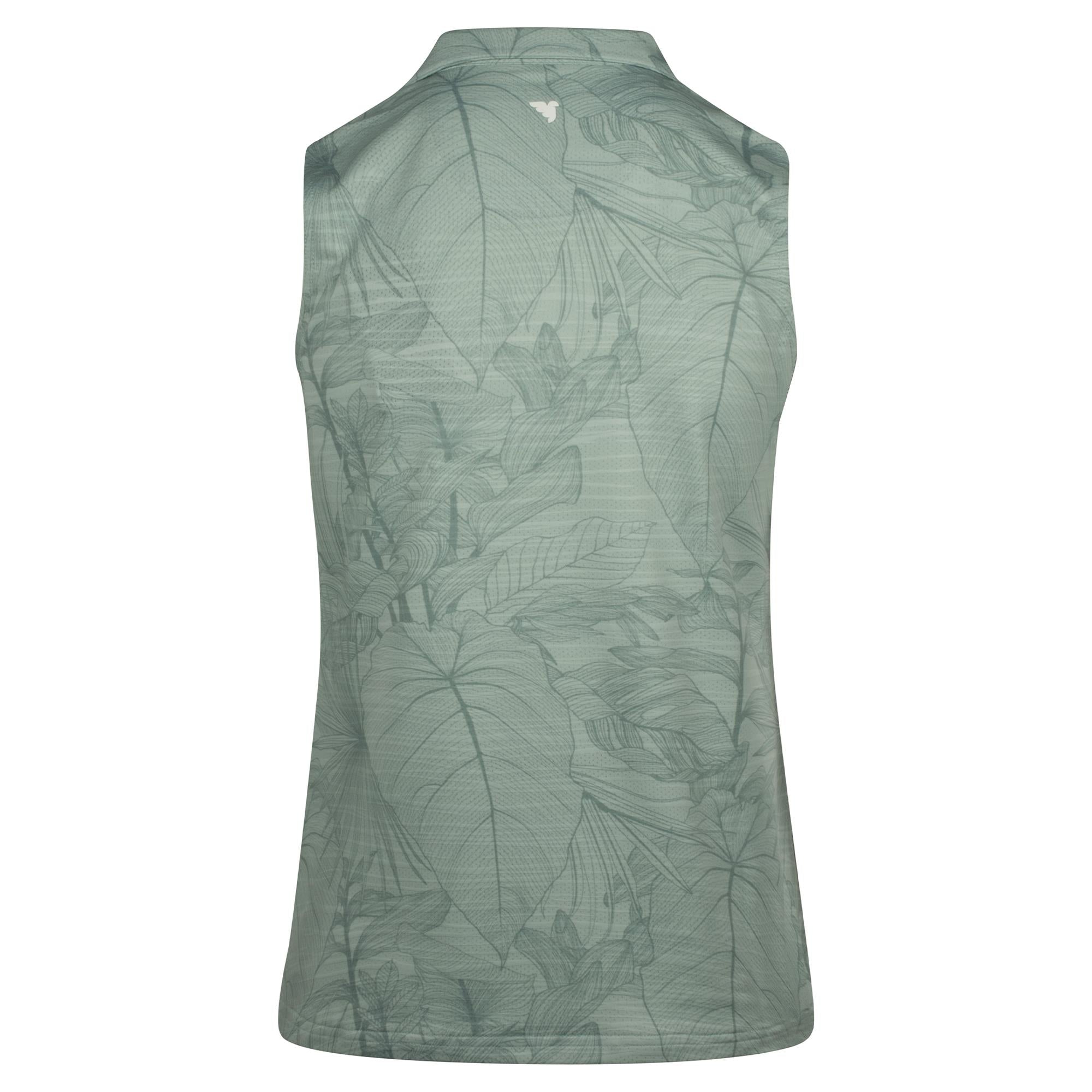 Macade Golf Paige Ladies Sleeveless Golf Polo Shirt Palm