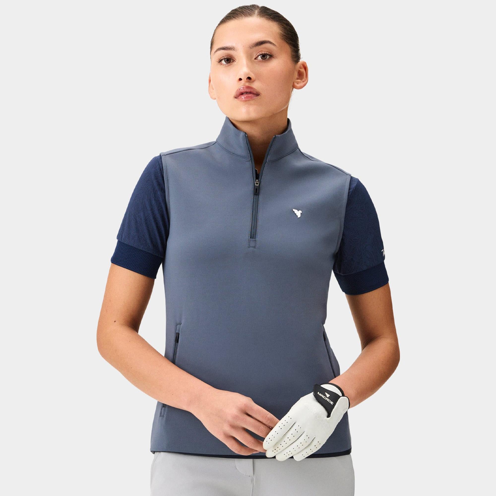 Macade Golf Therma Ladies Mid Layer Vest Stone Blue