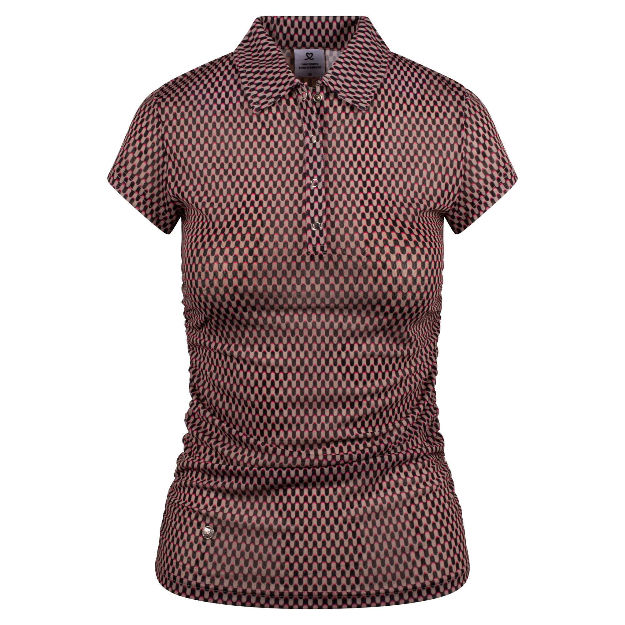 Daily Sports Abstract Wave Breeze Mesh Ladies Golf Polo Shirt