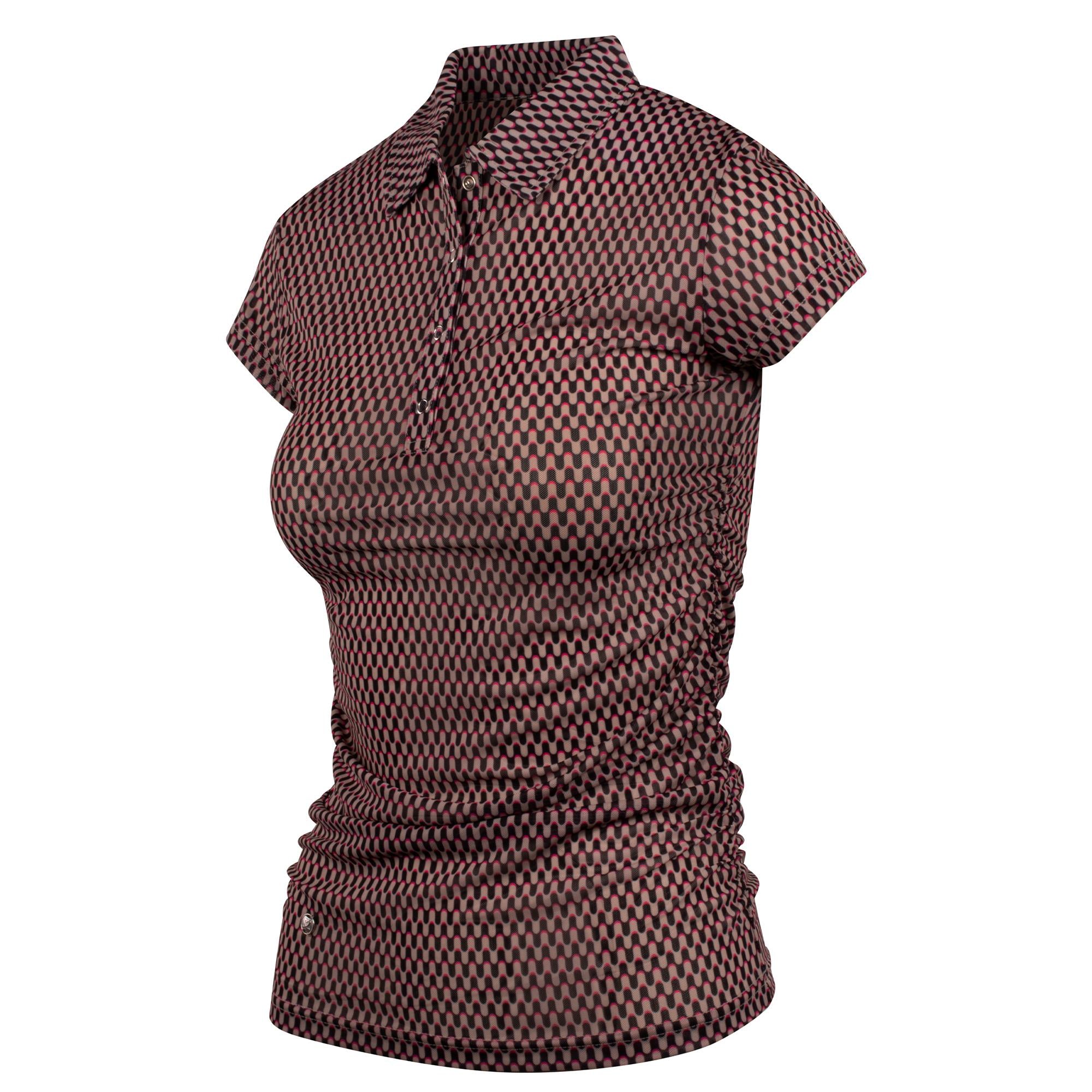 Daily Sports Abstract Wave Breeze Mesh Ladies Golf Polo Shirt