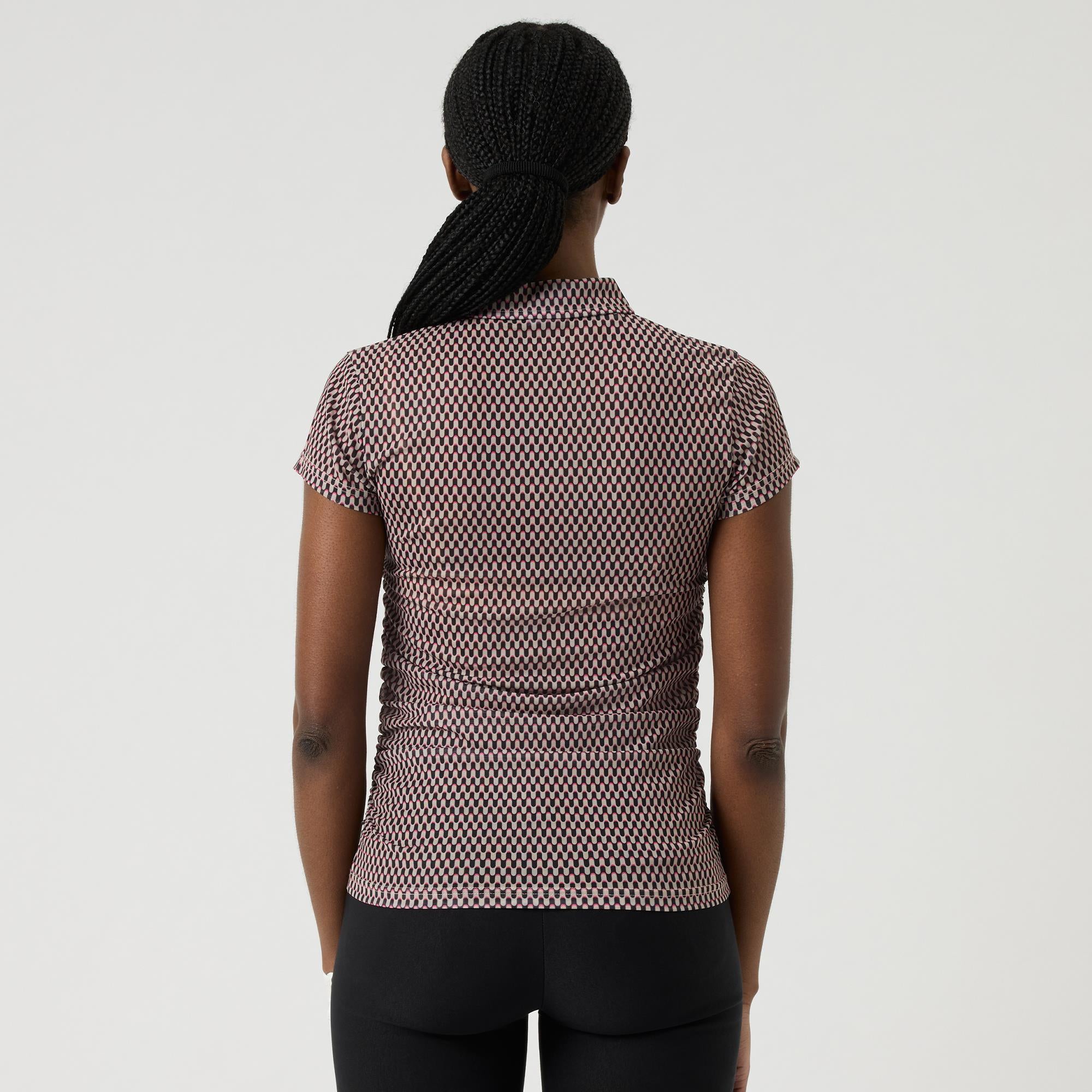 Daily Sports Abstract Wave Breeze Mesh Ladies Golf Polo Shirt