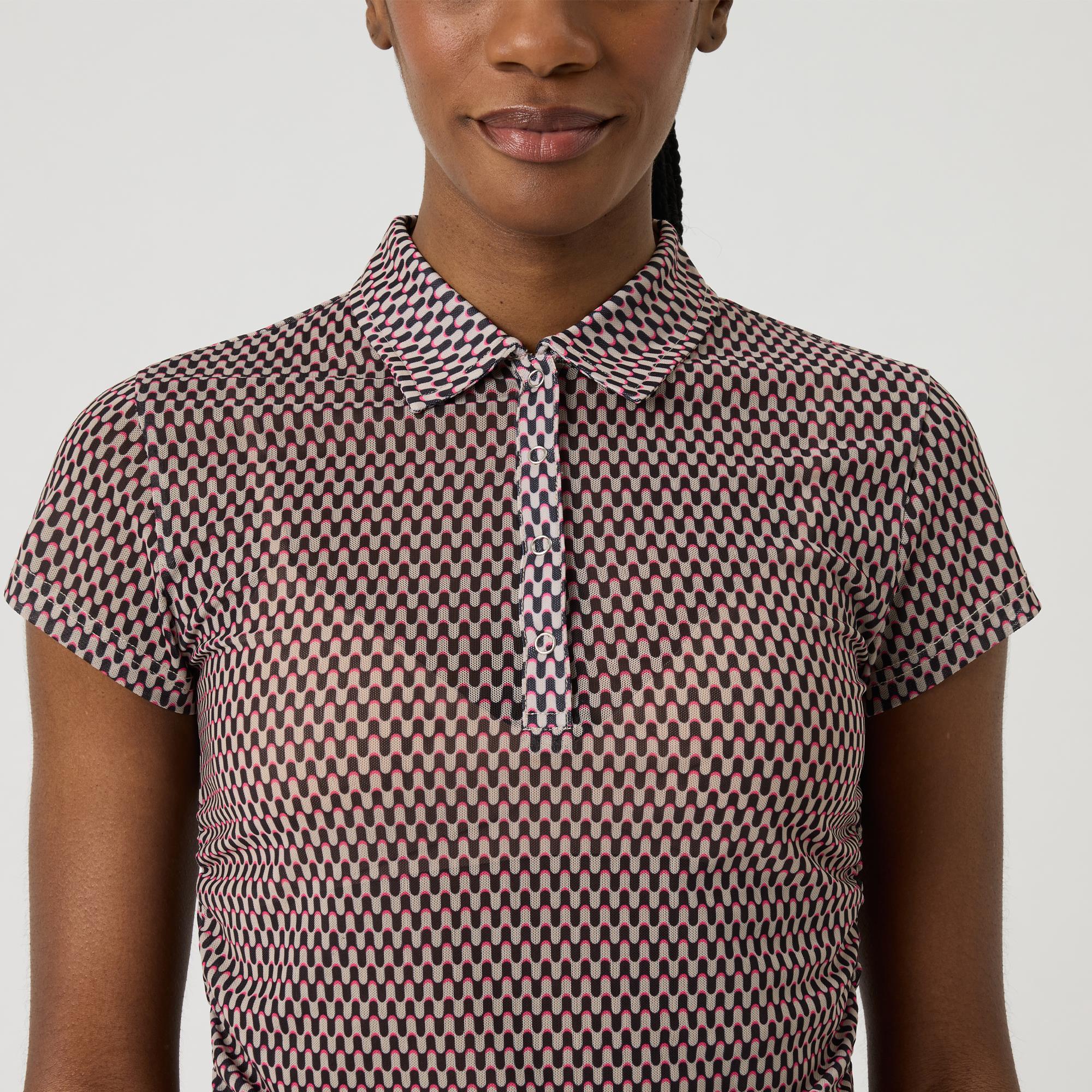 Daily Sports Abstract Wave Breeze Mesh Ladies Golf Polo Shirt