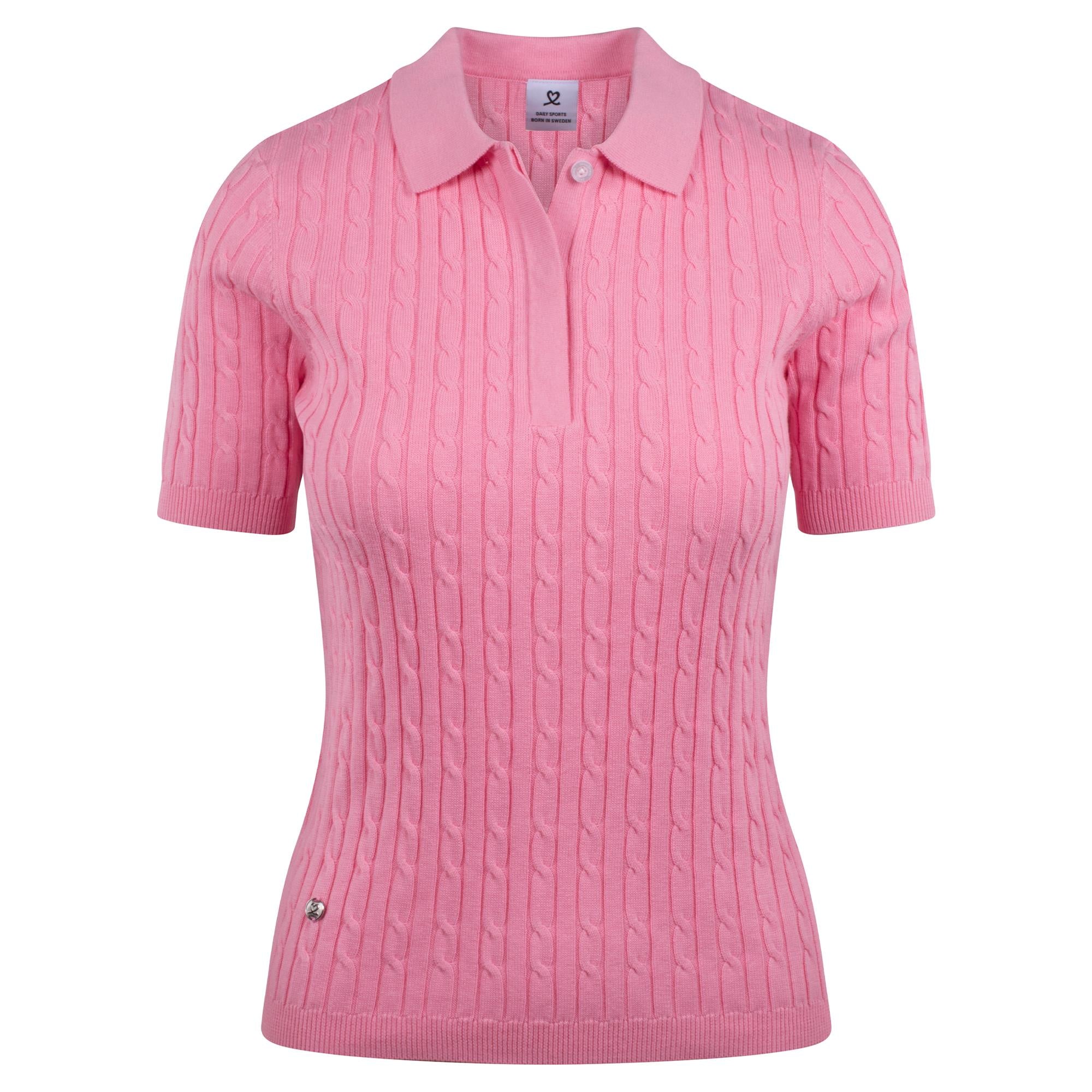 Daily Sports Madelene Knitted Ladies Golf Polo Shirt Prism Pink
