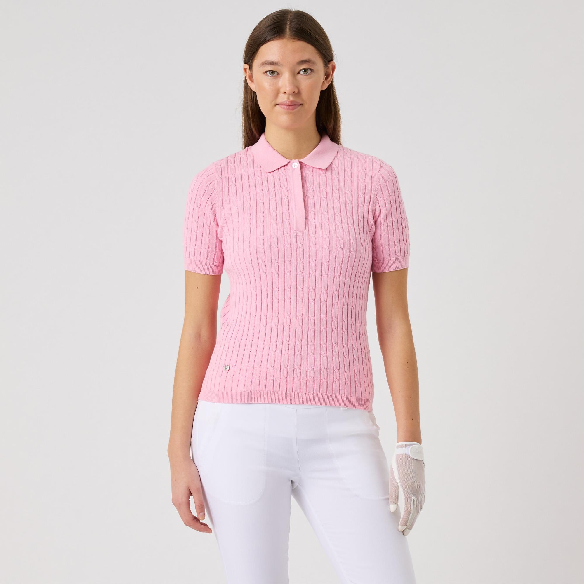 Daily Sports Madelene Knitted Ladies Golf Polo Shirt Prism Pink