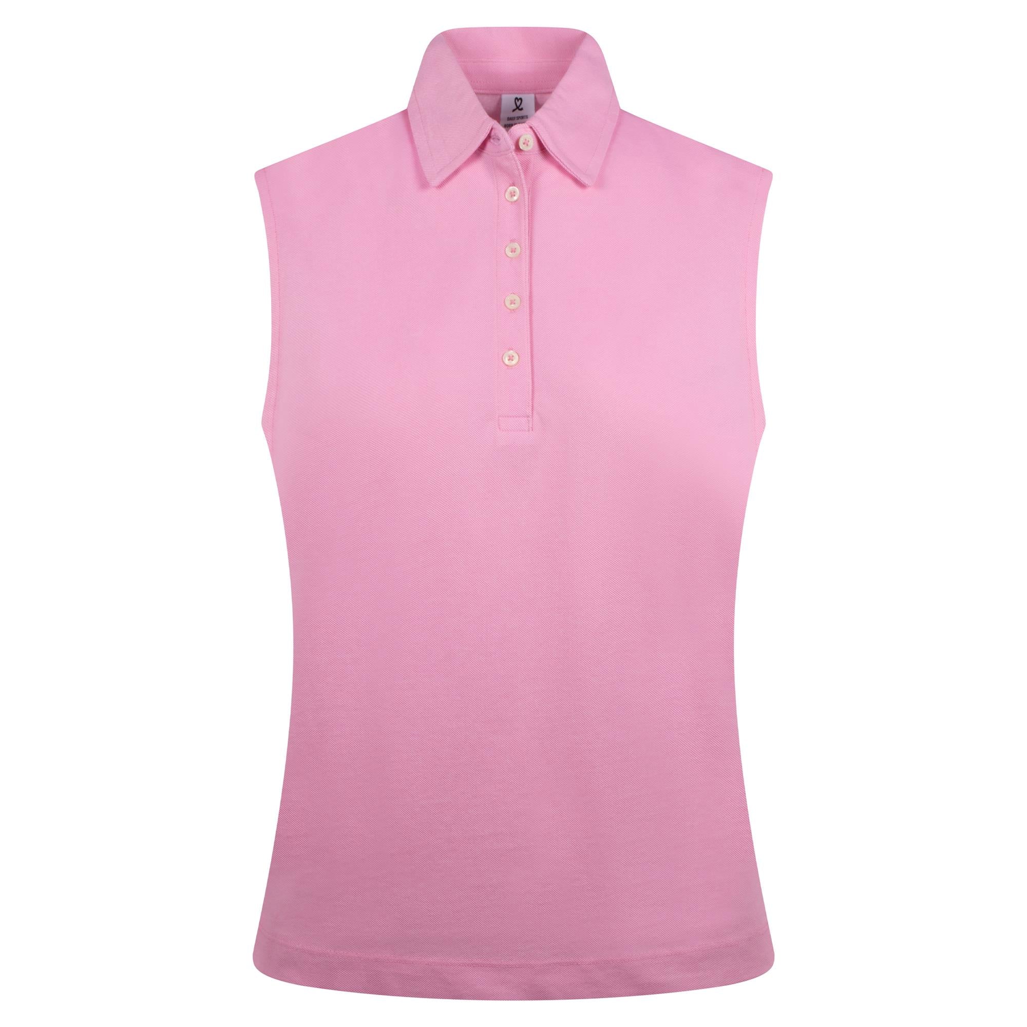 Daily Sports Fairway Ladies Sleeveless Golf Polo Shirt Prism Pink
