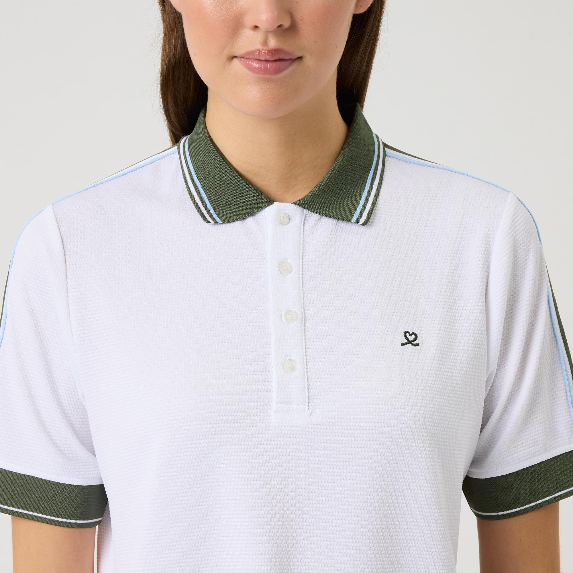 Daily Sports Cropped 1/2 Sleeve Ladies Golf Polo Shirt White