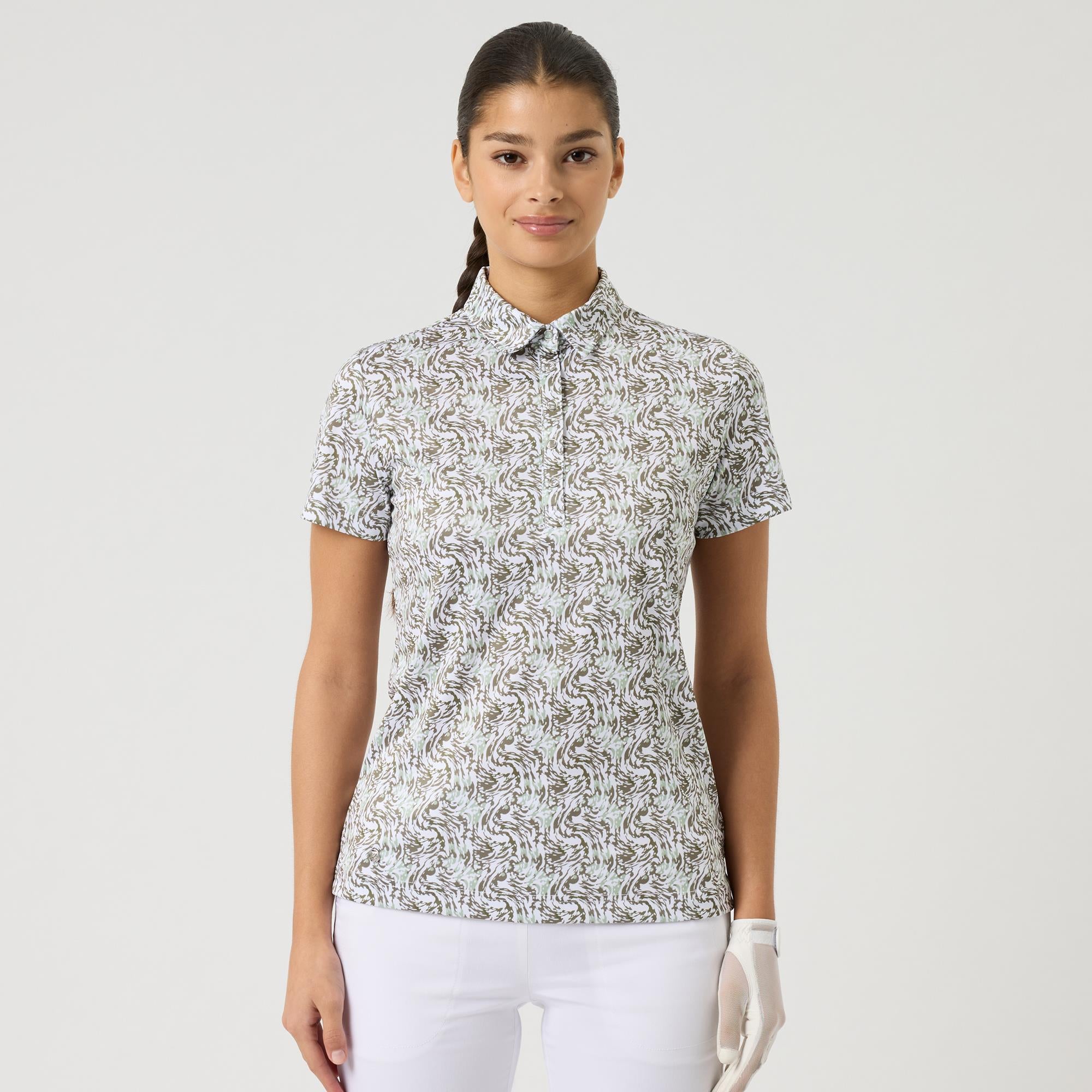 Daily Sports Dull Printed Ladies Golf Polo Abstract Swirl