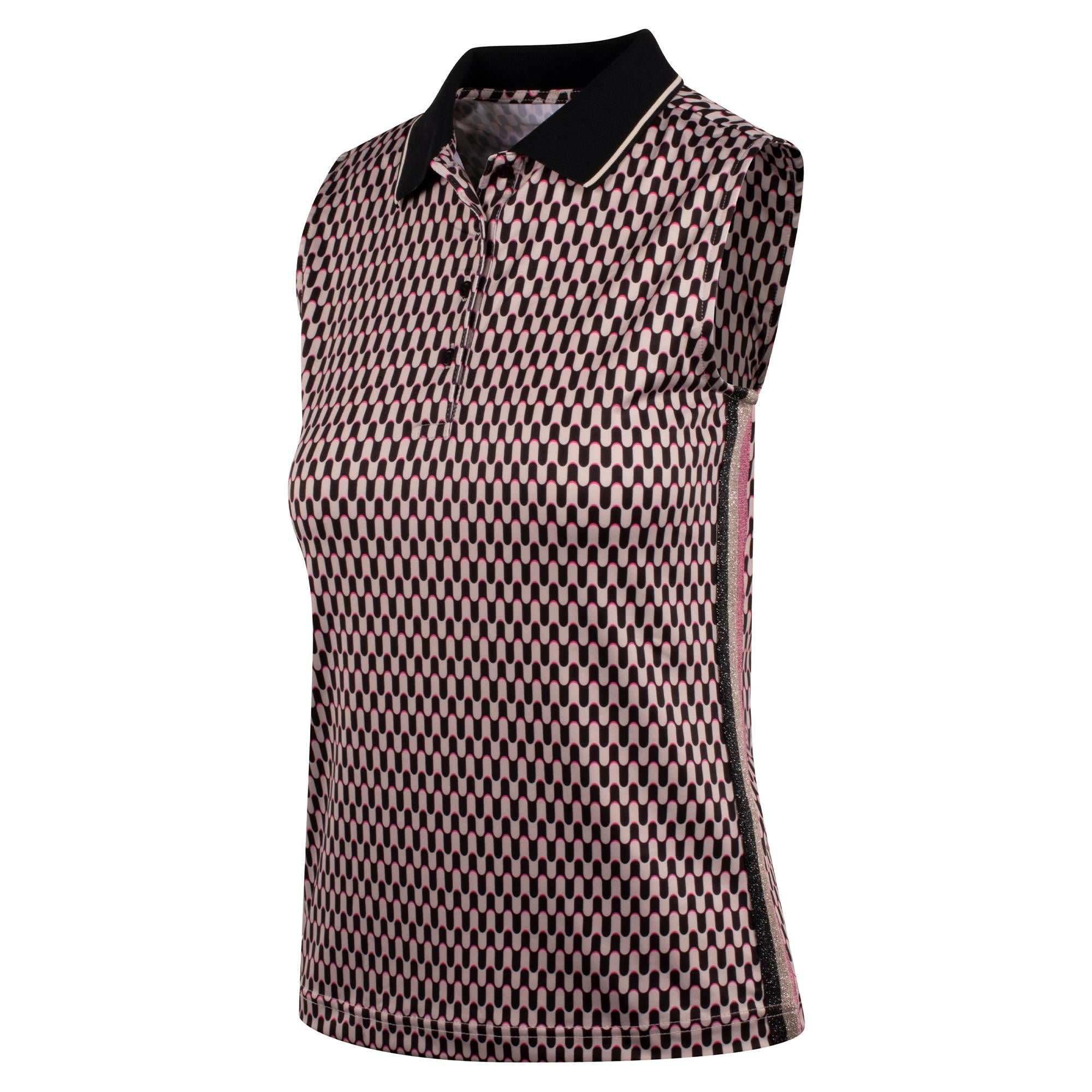 Daily Sports Geometric Sleeveless Ladies Golf Polo Shirt Wave