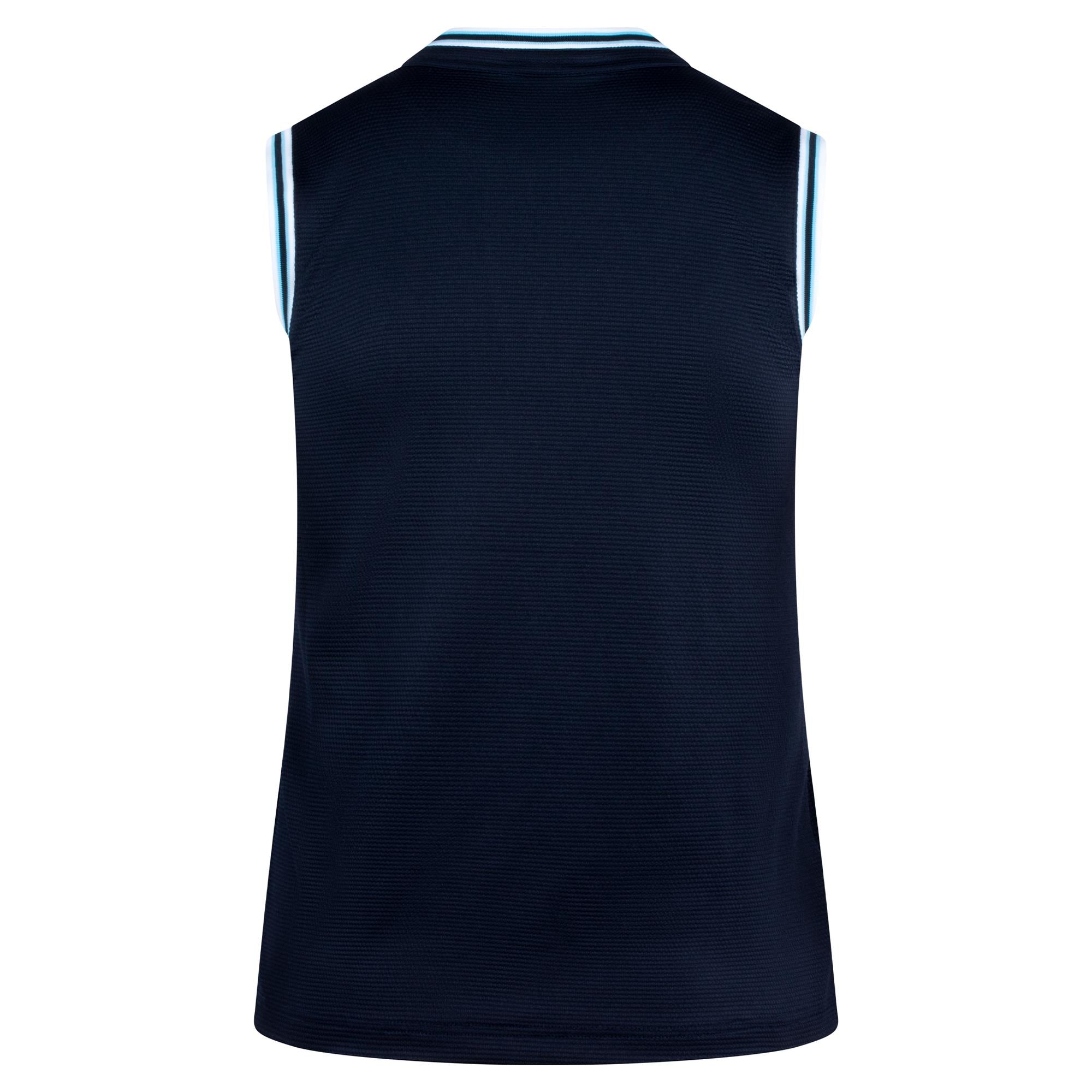 Daily Sports Round Neck Sleeveless Ladies Golf Polo Shirt Navy