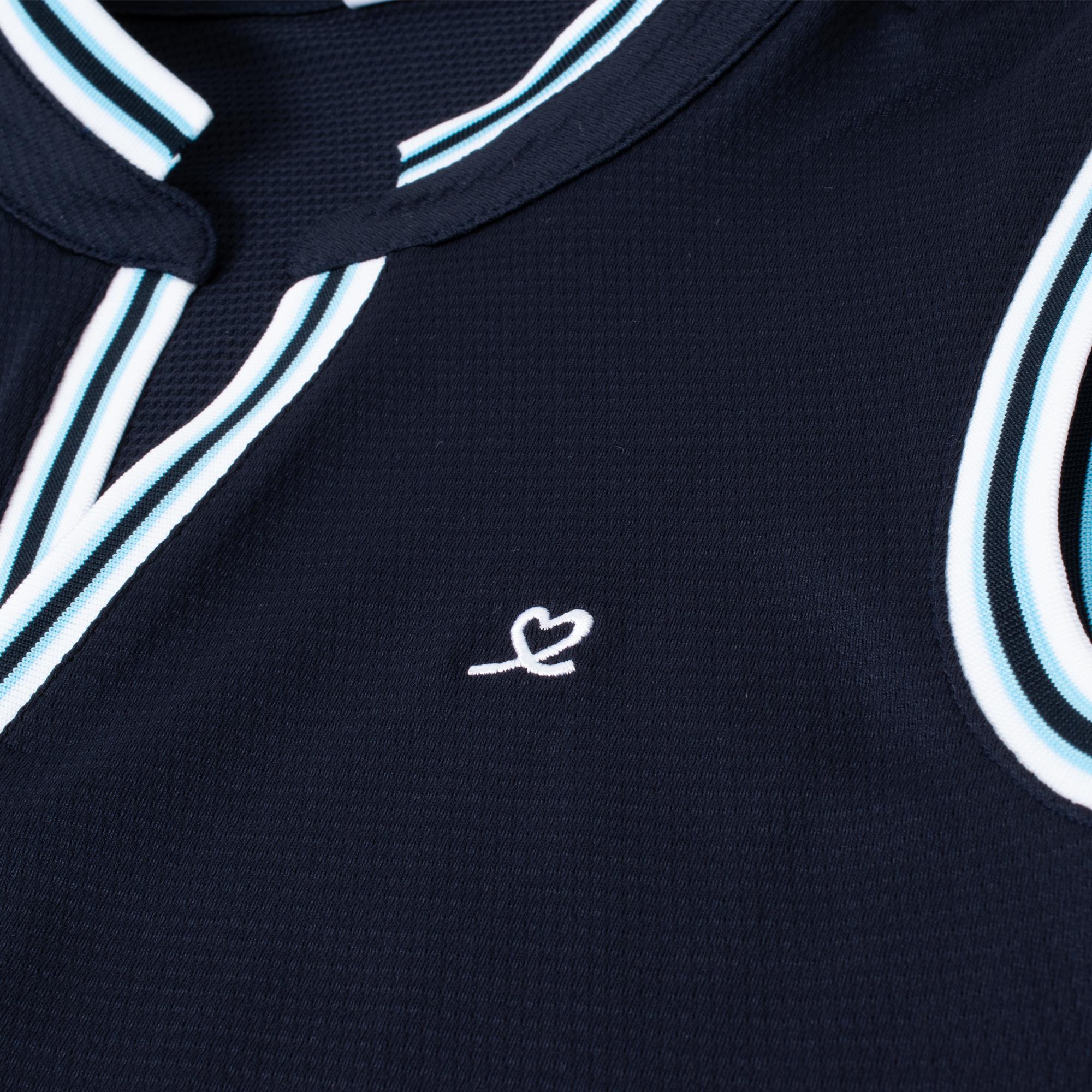 Daily Sports Round Neck Sleeveless Ladies Golf Polo Shirt Navy