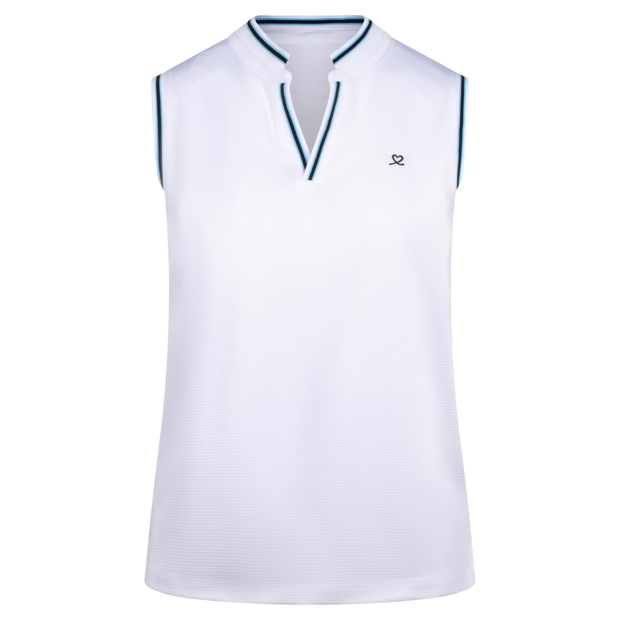 Daily Sports Round Neck Sleeveless Ladies Golf Polo Shirt White