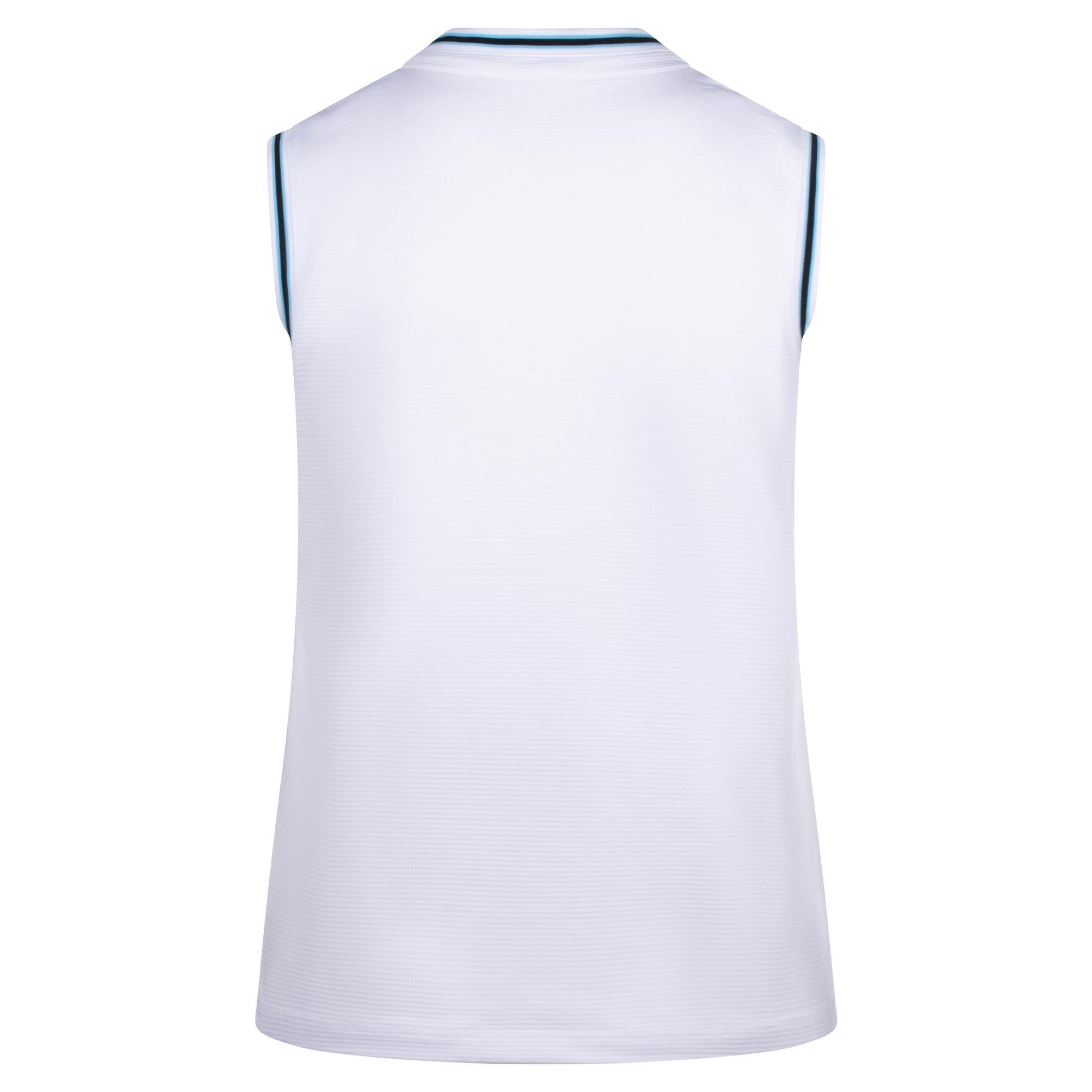 Daily Sports Round Neck Sleeveless Ladies Golf Polo Shirt White