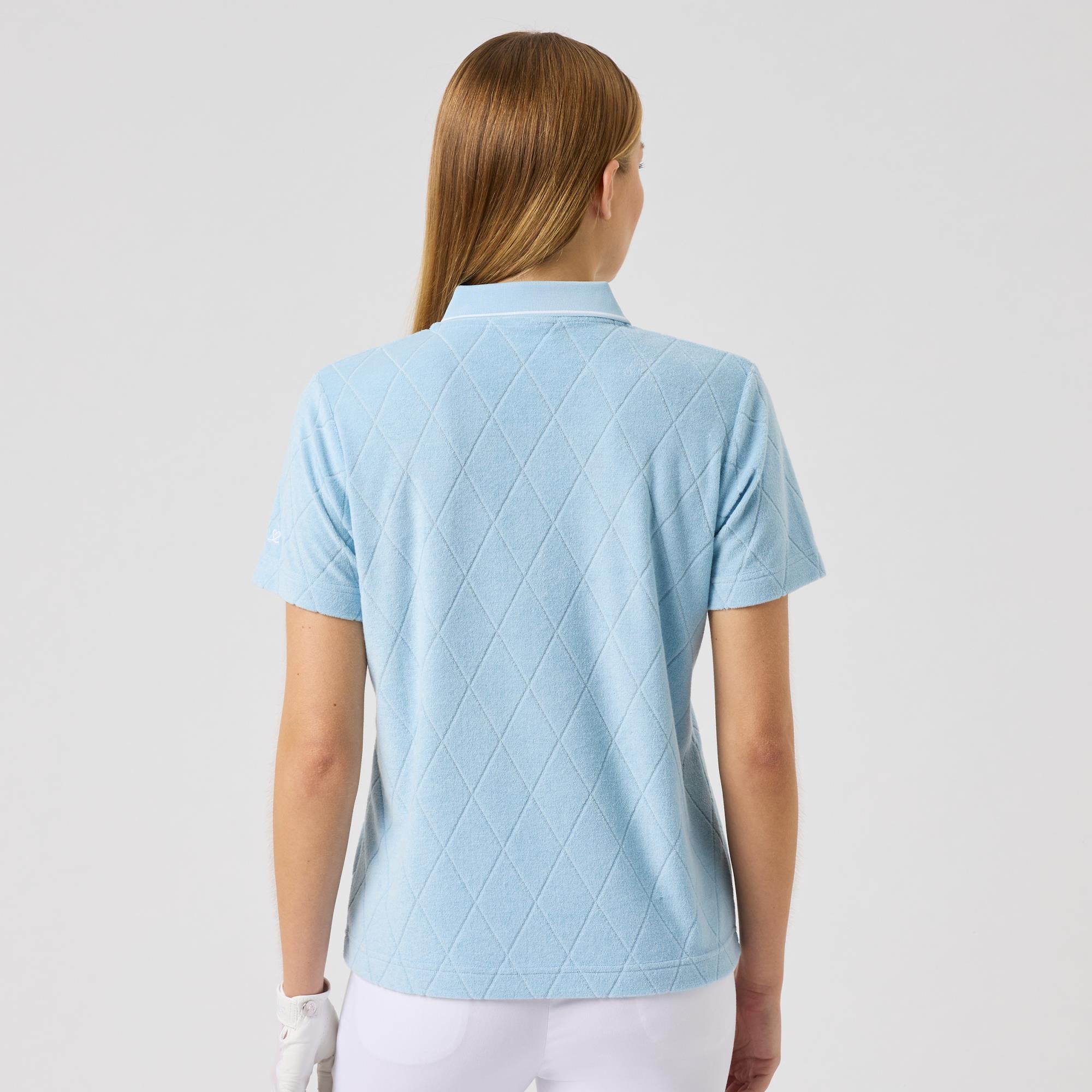 Daily Sports Terry Touch Ladies Golf Polo Shirt Breezy Blue