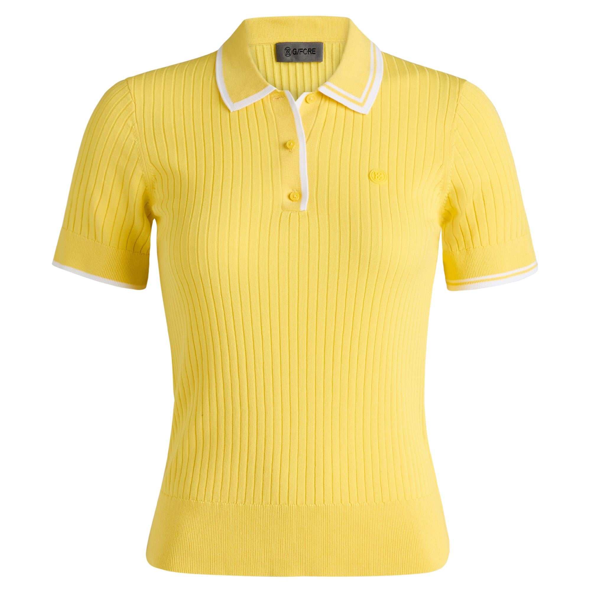 G/FORE Viscose Blend Ladies Golf Polo Sweater Canary