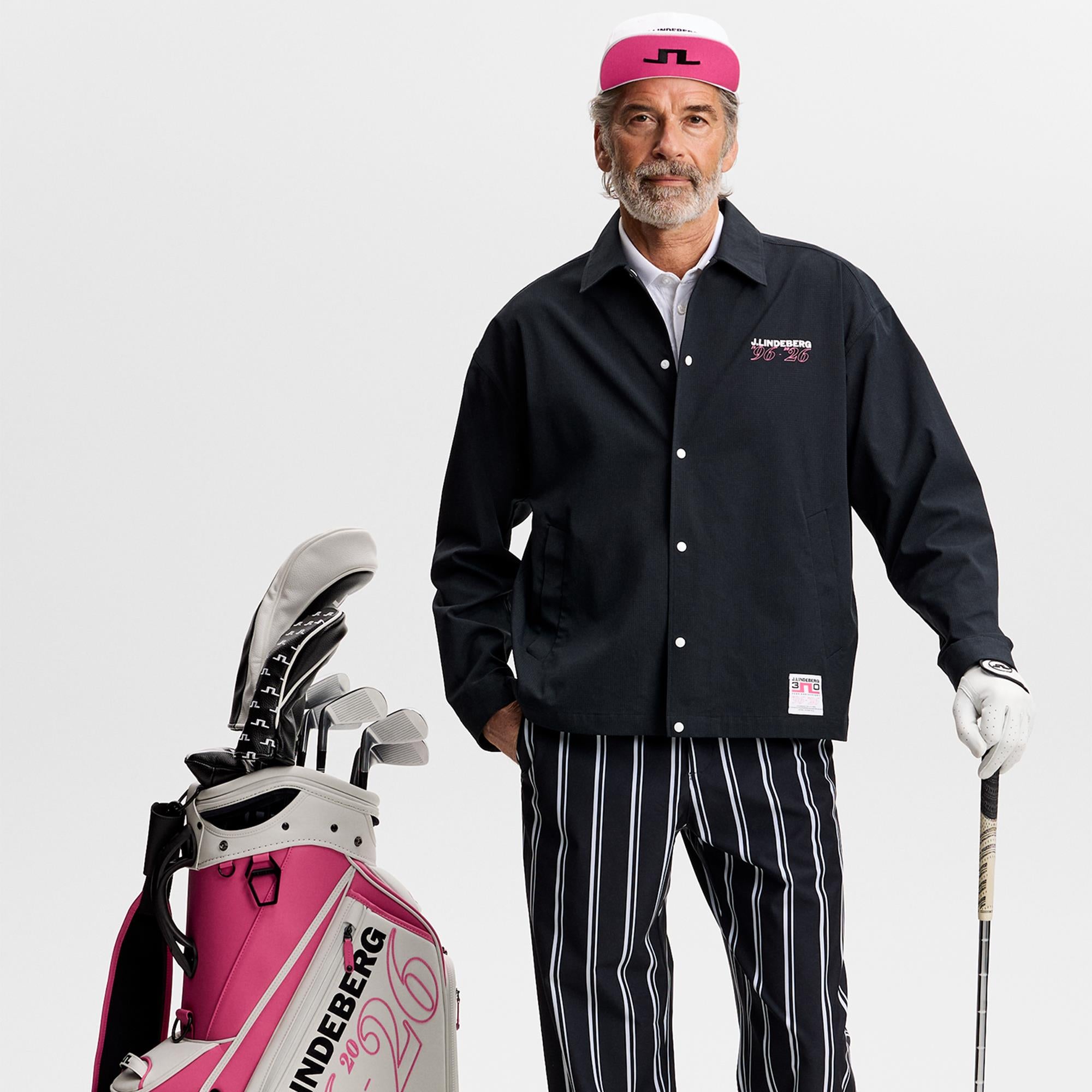 J Lindeberg 30Y Devyn Striped Mens Golf Pants