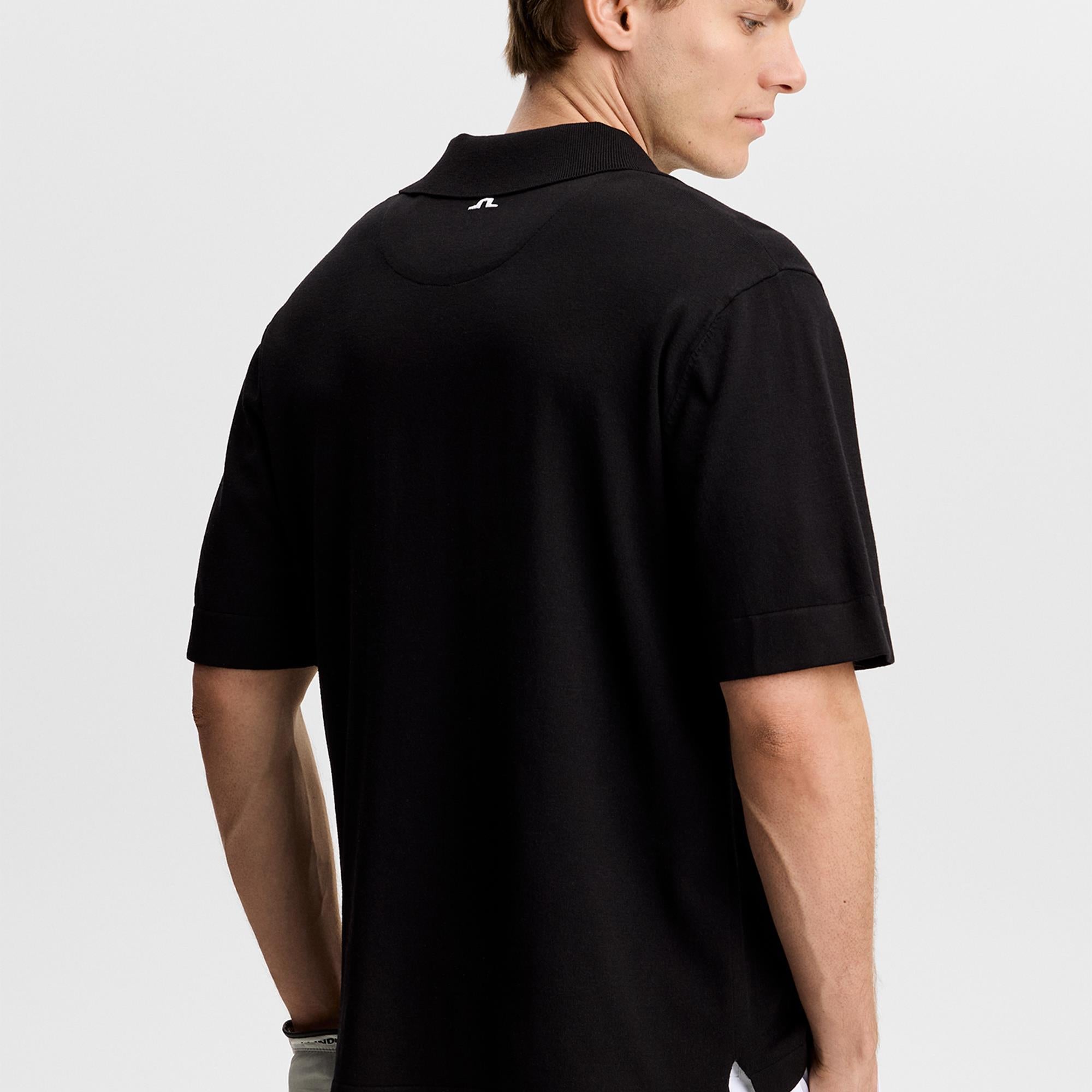 J Lindeberg 30Y Jesper Retro Relaxed Mens Golf Polo Shirt Black
