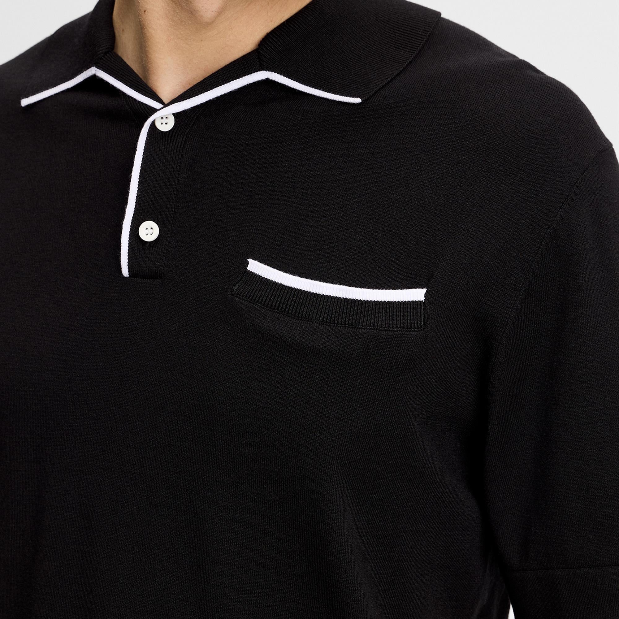 J Lindeberg 30Y Jesper Retro Relaxed Mens Golf Polo Shirt Black