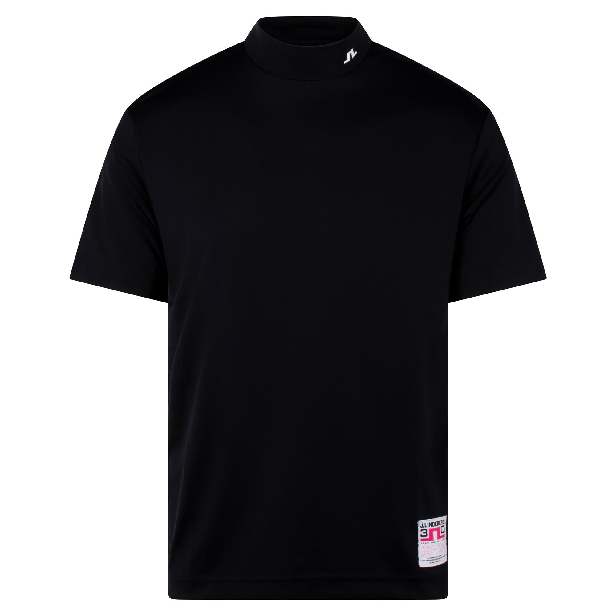 J Lindeberg 30Y Rory KV Mock Neck Mens Golf Polo Shirt Black