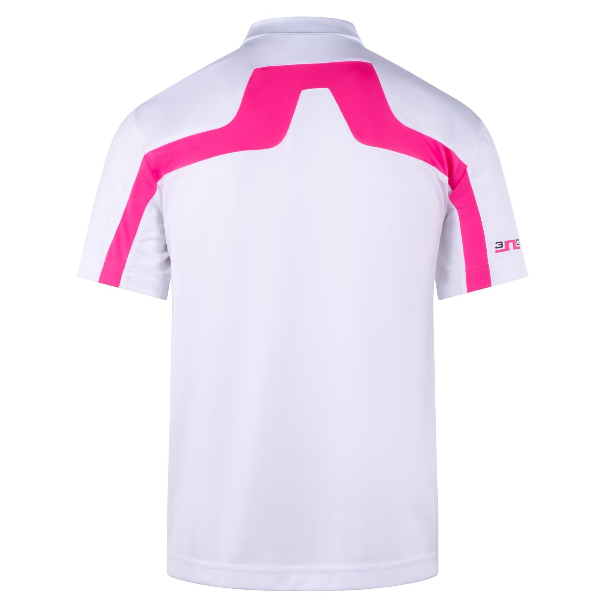 J Lindeberg 30Y Rory KV Mock Neck Mens Golf Polo Shirt White