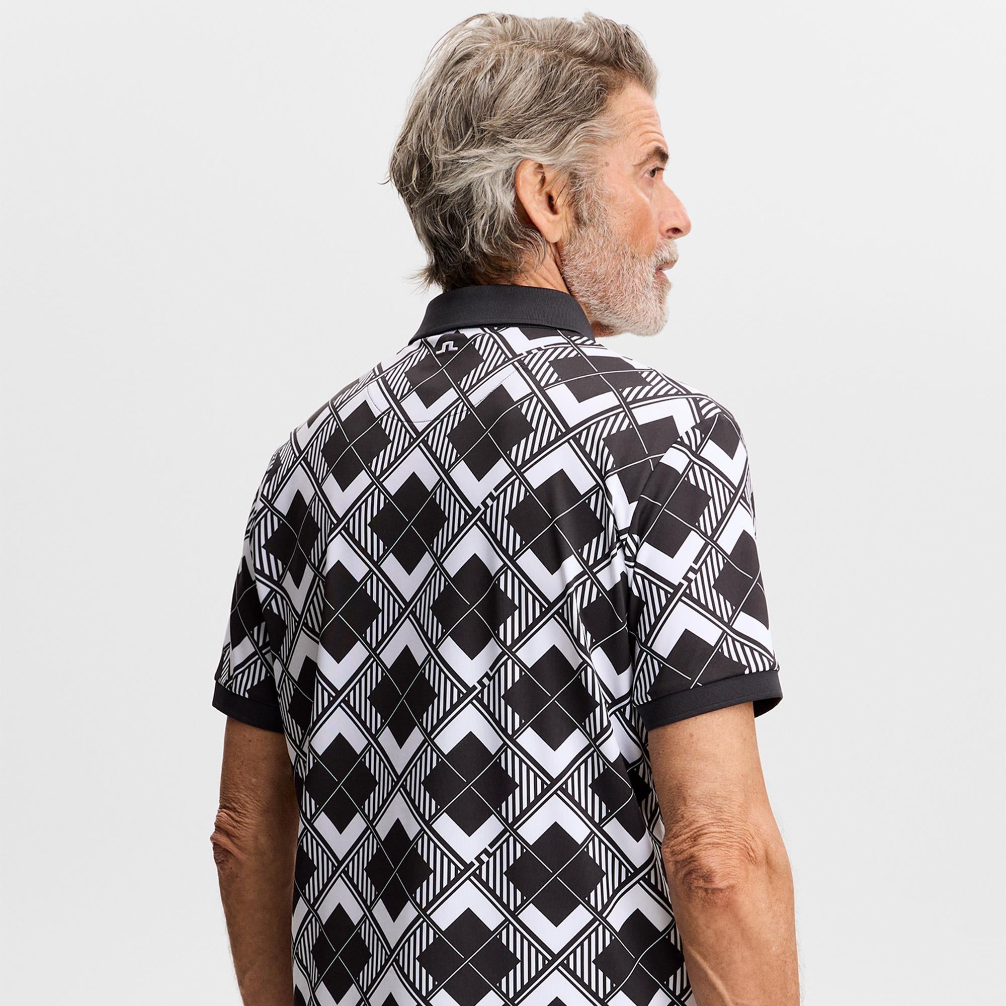 J Lindeberg 30Y Tour Tech Argyle Mens Golf Polo Shirt