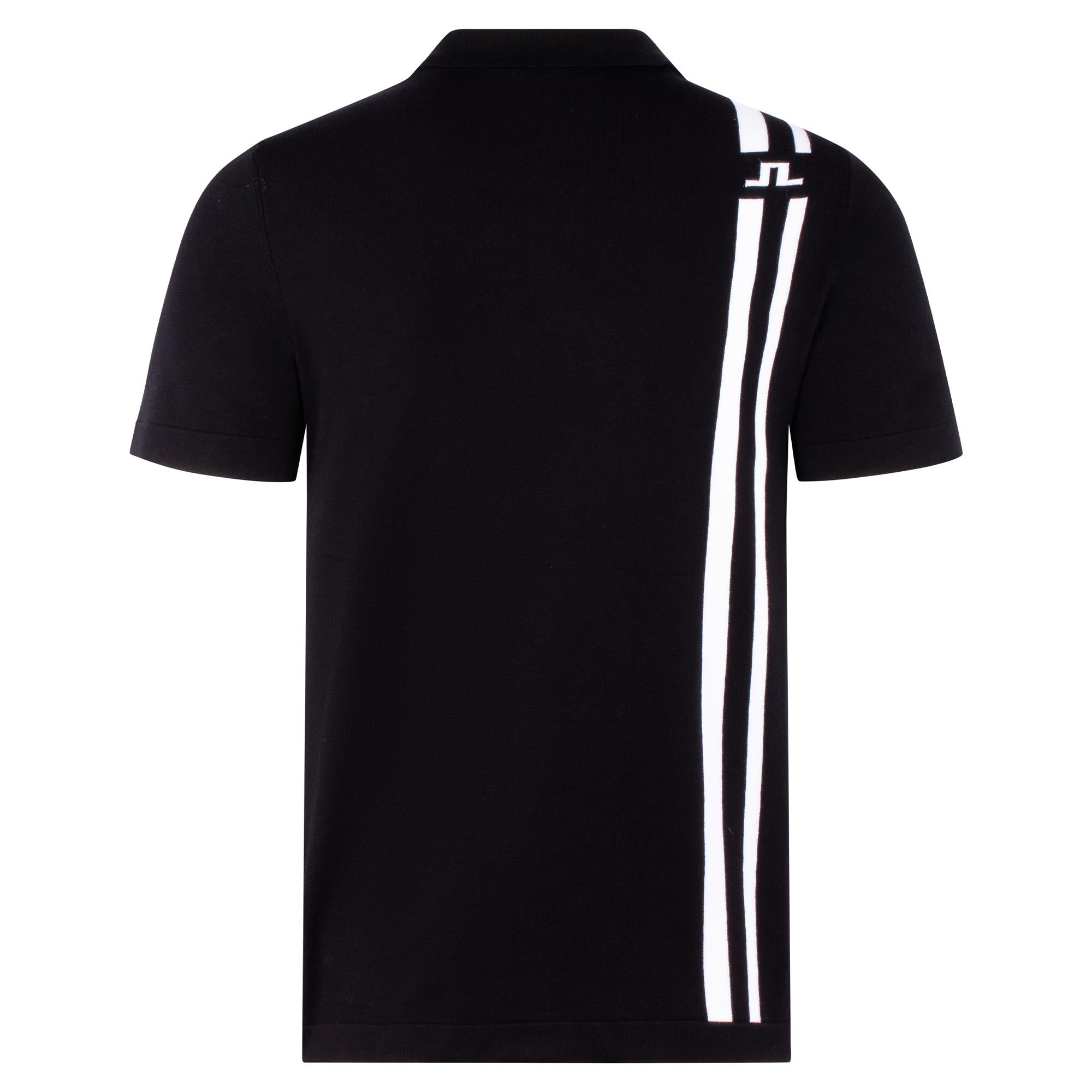 J Lindeberg 30Y Wallis Knit Mens Golf Polo Shirt Black