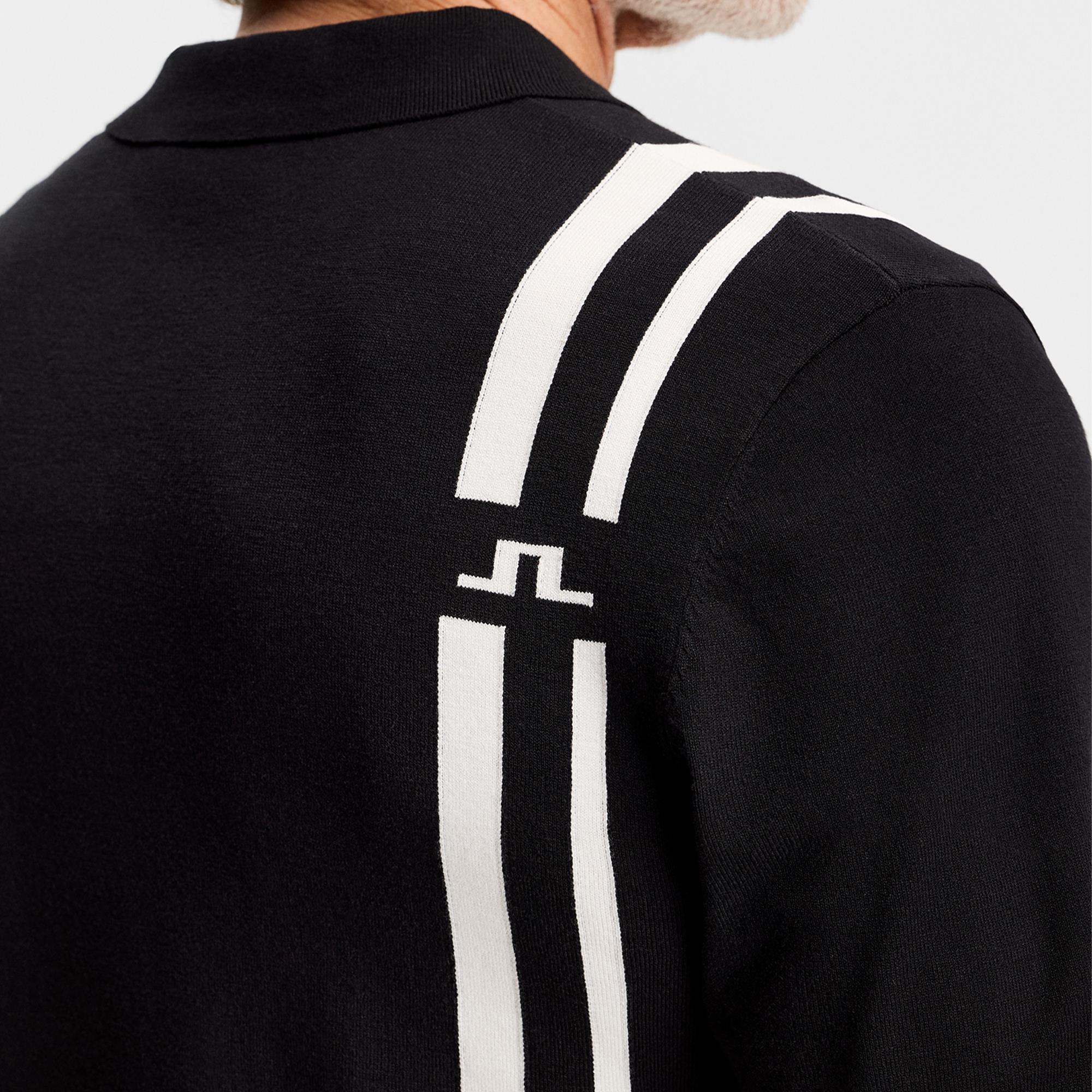 J Lindeberg 30Y Wallis Knit Mens Golf Polo Shirt Black