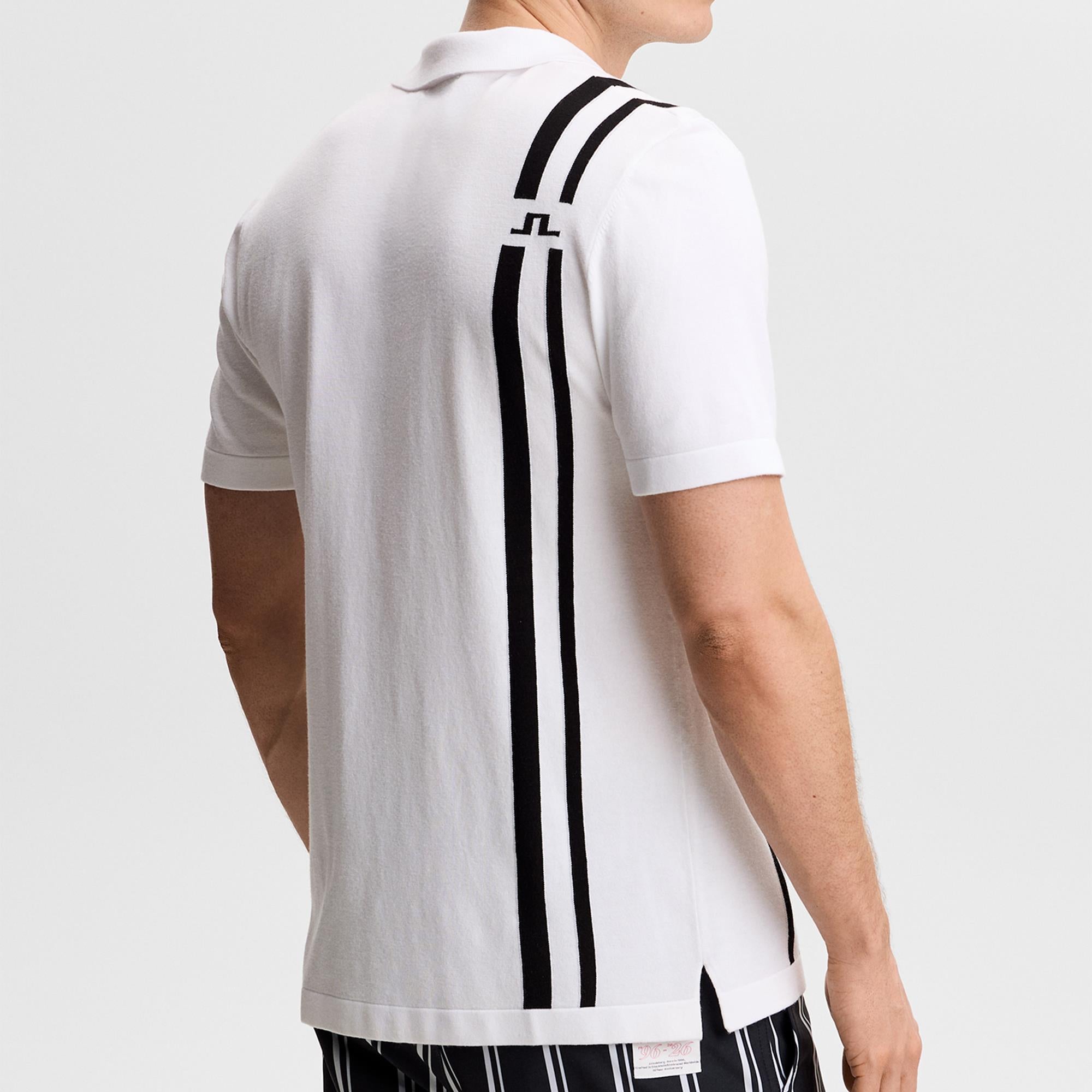J Lindeberg 30Y Wallis Knit Mens Golf Polo Shirt White