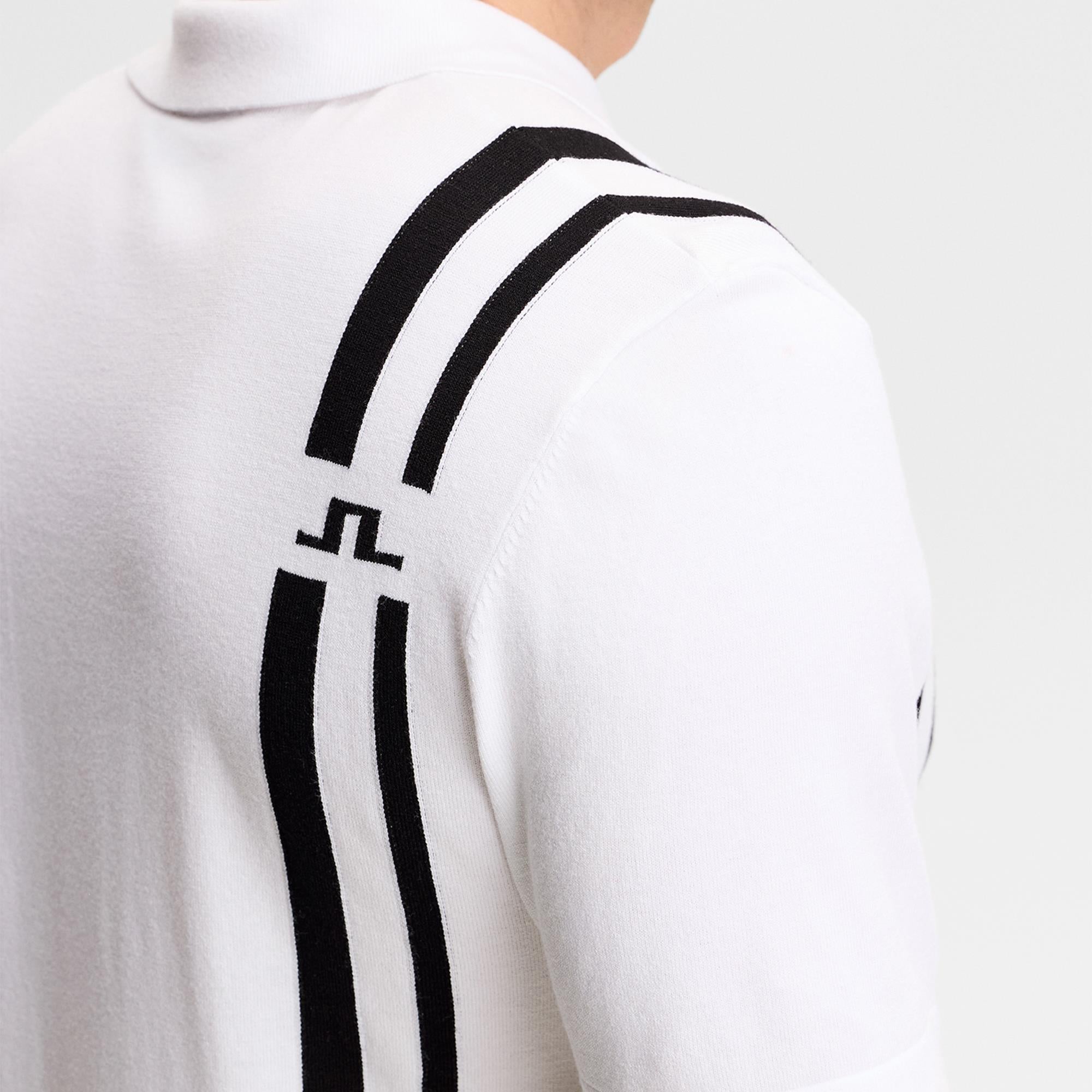 J Lindeberg 30Y Wallis Knit Mens Golf Polo Shirt White
