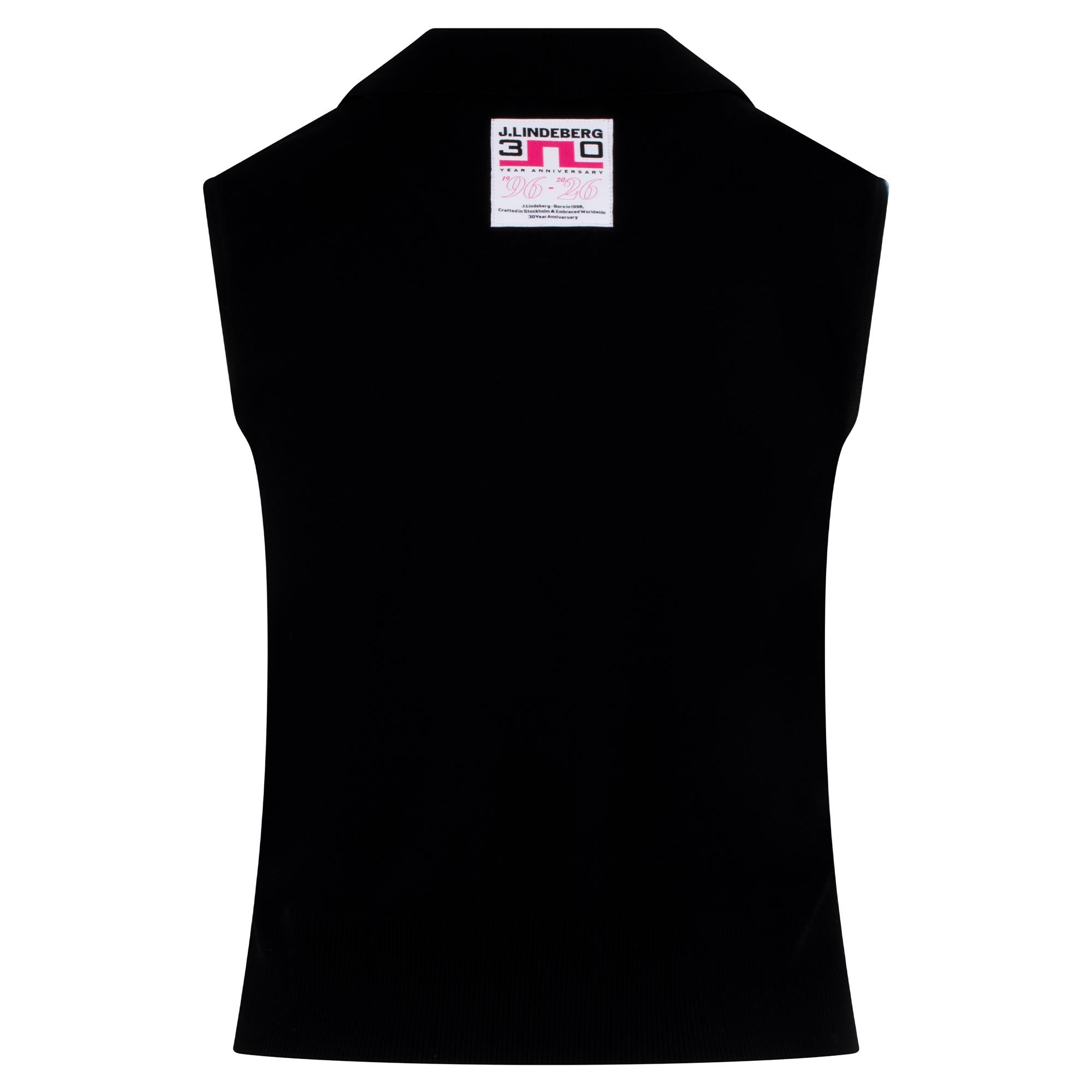 J Lindeberg 30Y Becca Knit Ladies Golf Polo Shirt Black