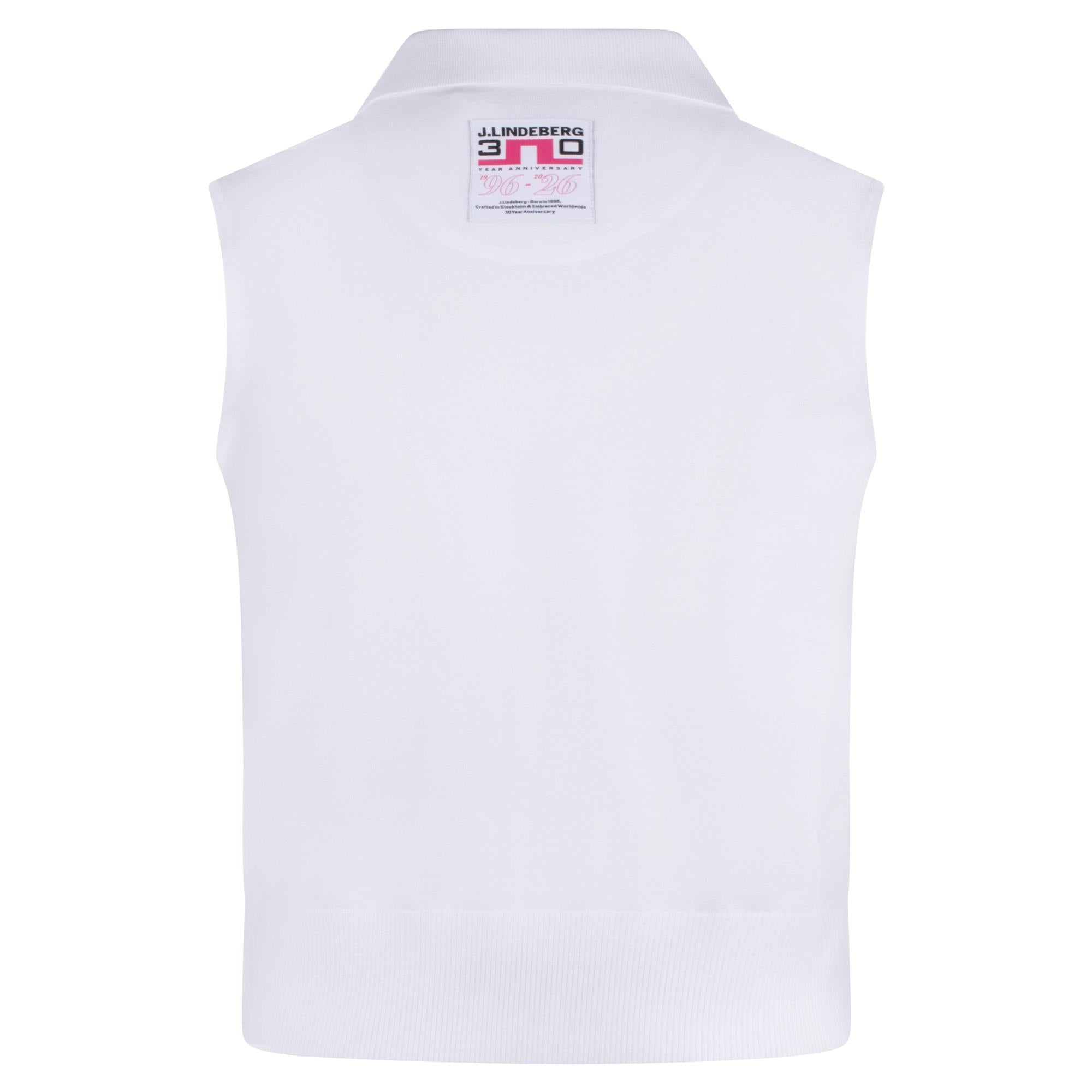 J Lindeberg 30Y Becca Knit Ladies Golf Polo Shirt White