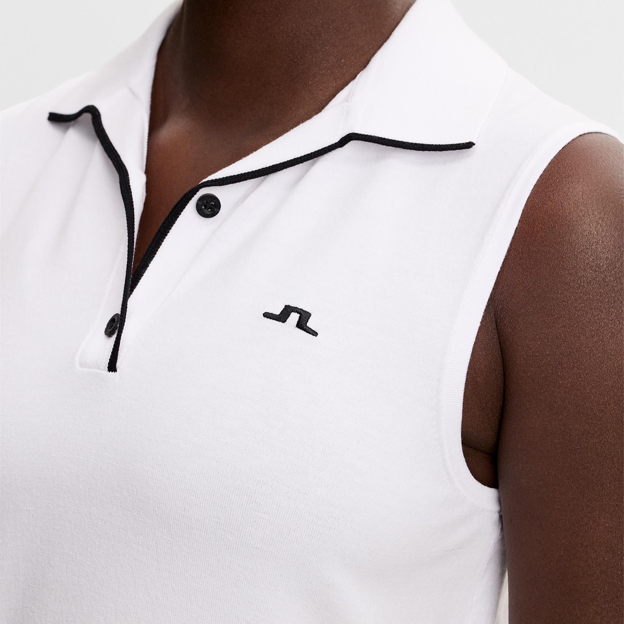 J Lindeberg 30Y Becca Knit Ladies Golf Polo Shirt White