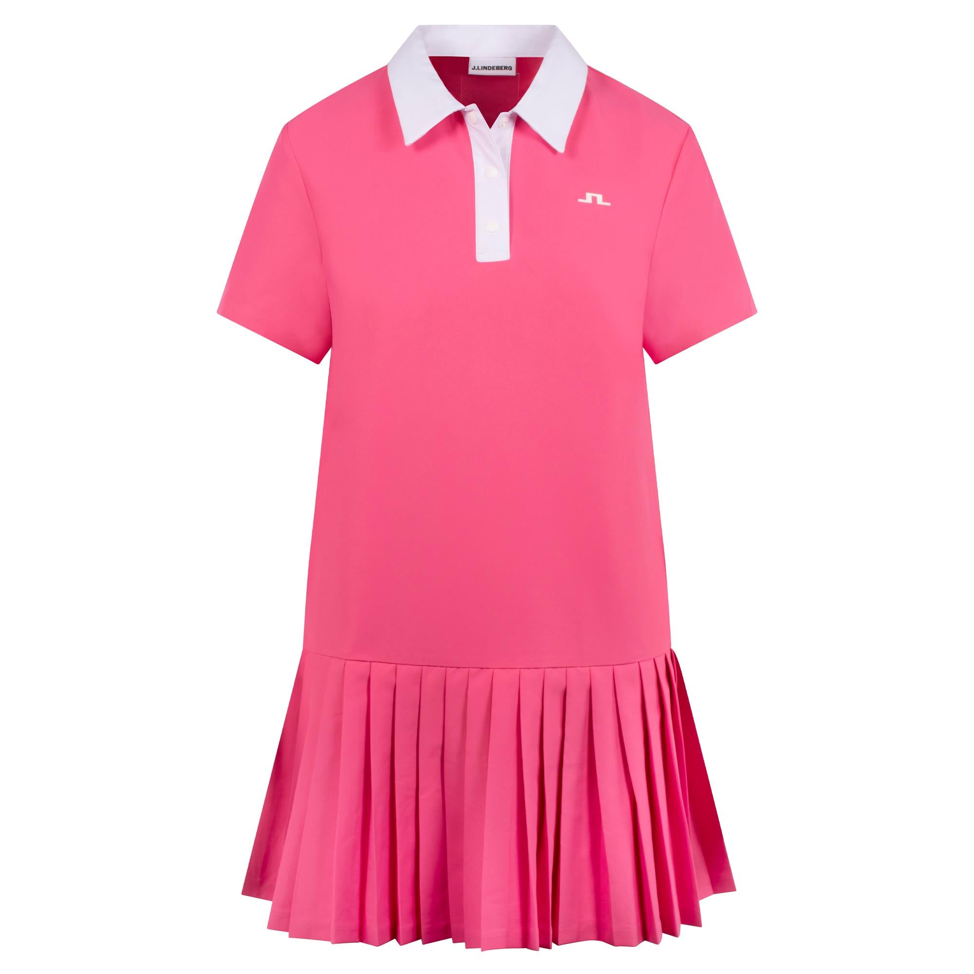J Lindeberg 30Y Grace Pleated Ladies Golf Dress Azalea