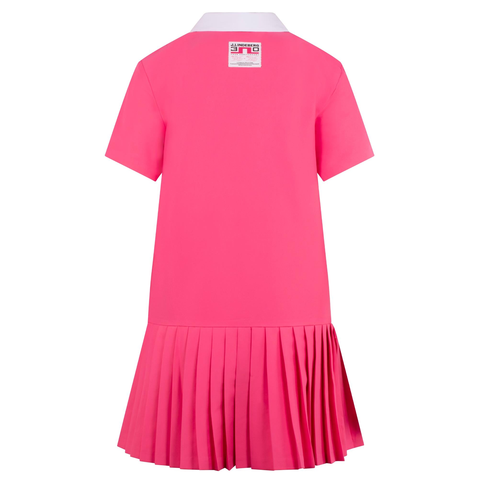 J Lindeberg 30Y Grace Pleated Ladies Golf Dress Azalea