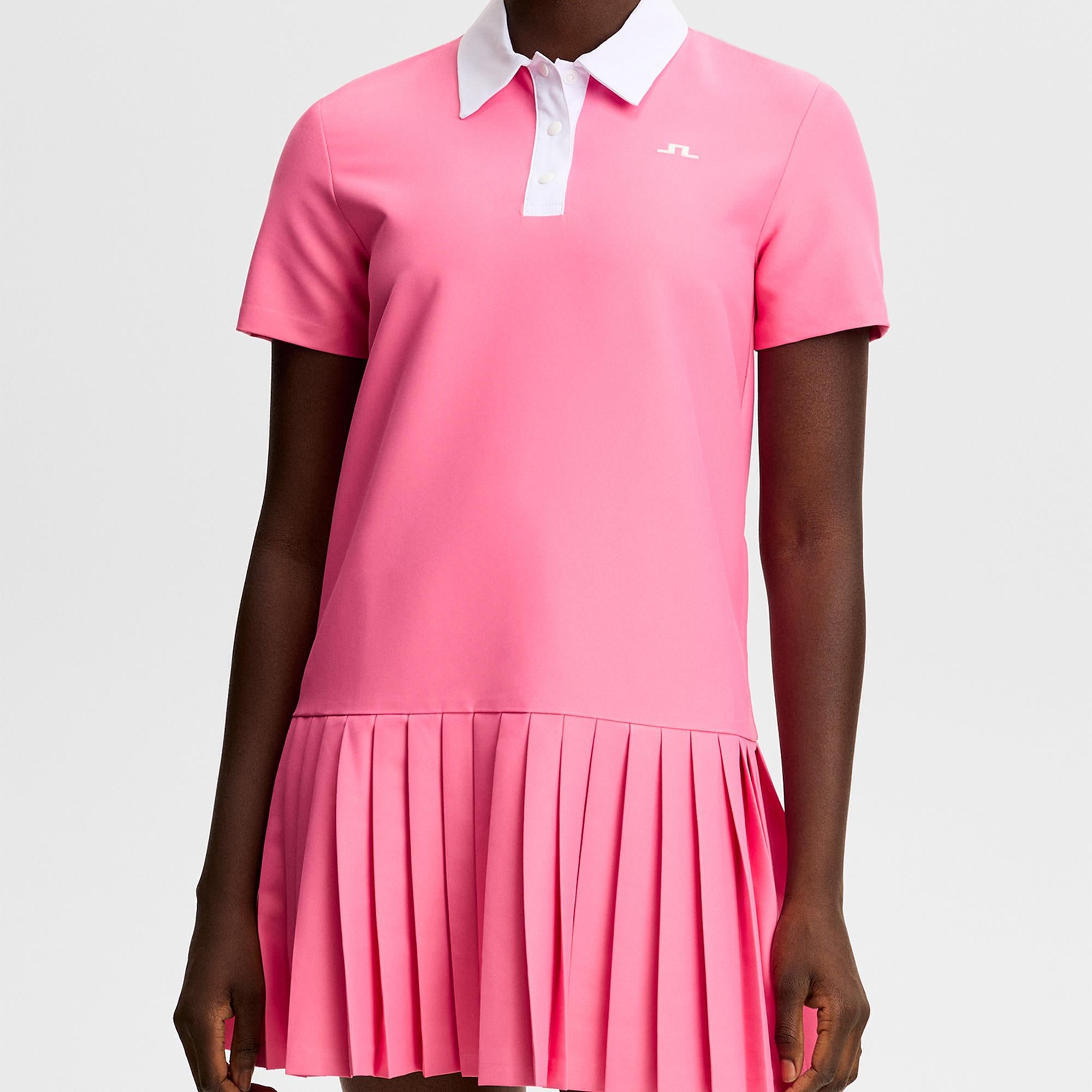 J Lindeberg 30Y Grace Pleated Ladies Golf Dress Azalea